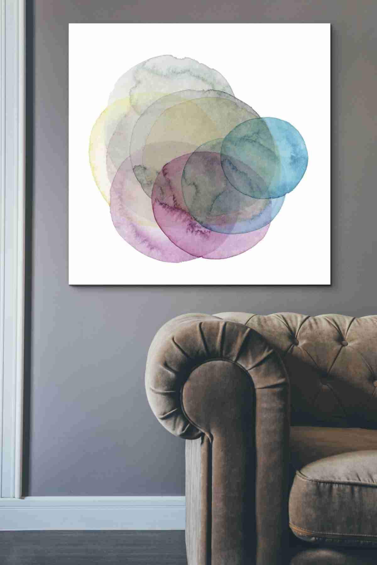 Grace Popp Evolving Planets II Canvas Wall Art - 37x37 Inch Modern Abstract Space Painting for Living Room, Bedroom & Office Decor