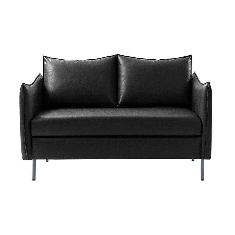 Modern Industrial Loveseat with PU Leather - Stylish Small Sofa for Living Room, Office or Lounge - Comfortable Two-Seater Couch for Home Decor