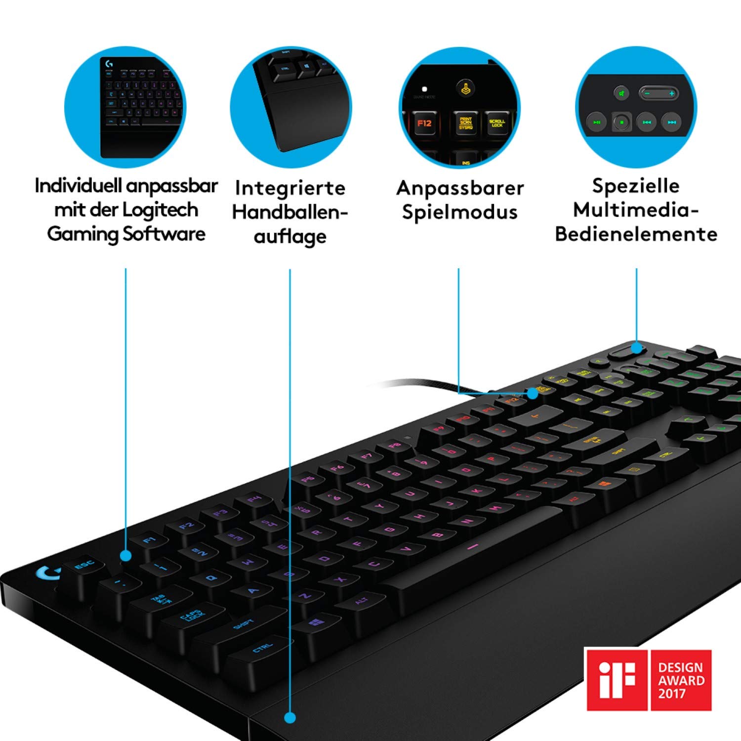 Logitech G213 Prodigy RGB Gaming Keyboard & G203 Lightsync Gaming Mouse Combo - Wired USB for PC - Perfect for Esports, Streaming & Office Work
