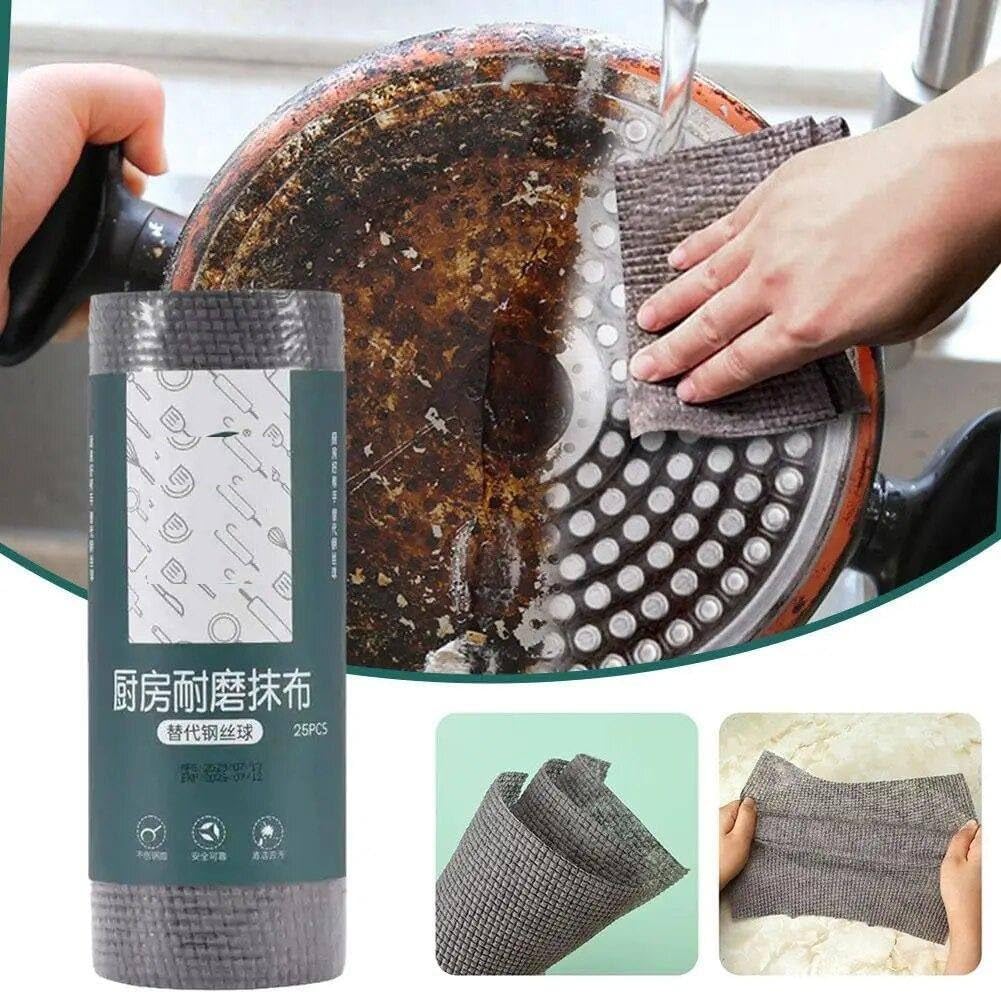 ZEELPETAL Durable Microfiber Kitchen Scrub Cloth Roll - Lint Free, Reusable Cleaning Towels for Kitchen, Multi-Purpose, 1 pc, Ideal for Countertops, Dishes, and Stainless Steel