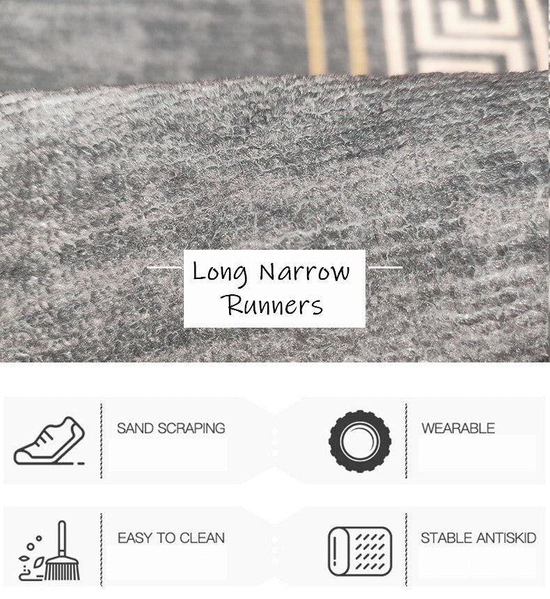 Modern Geometric Long Hallway Runner Rug - Gray Contemporary Narrow Entryway Carpet for Home Decor | Perfect for Living Room, Bedroom, or Office Floor Mat