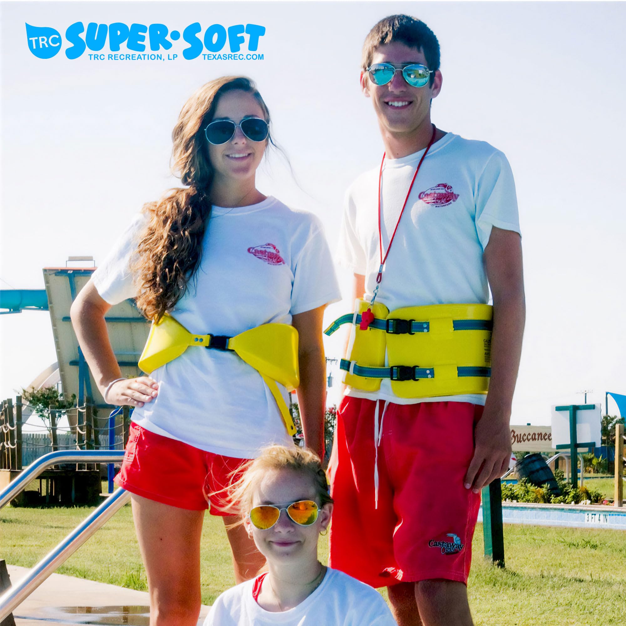 TRC Recreation Super Soft Adult Waist Flotation Swim Belt - 2 Pack Small Yellow Foam Pool Float for Swimming, Boating & Water Safety - Perfect for Pool Parties, Beach Trips & Water Aerobics
