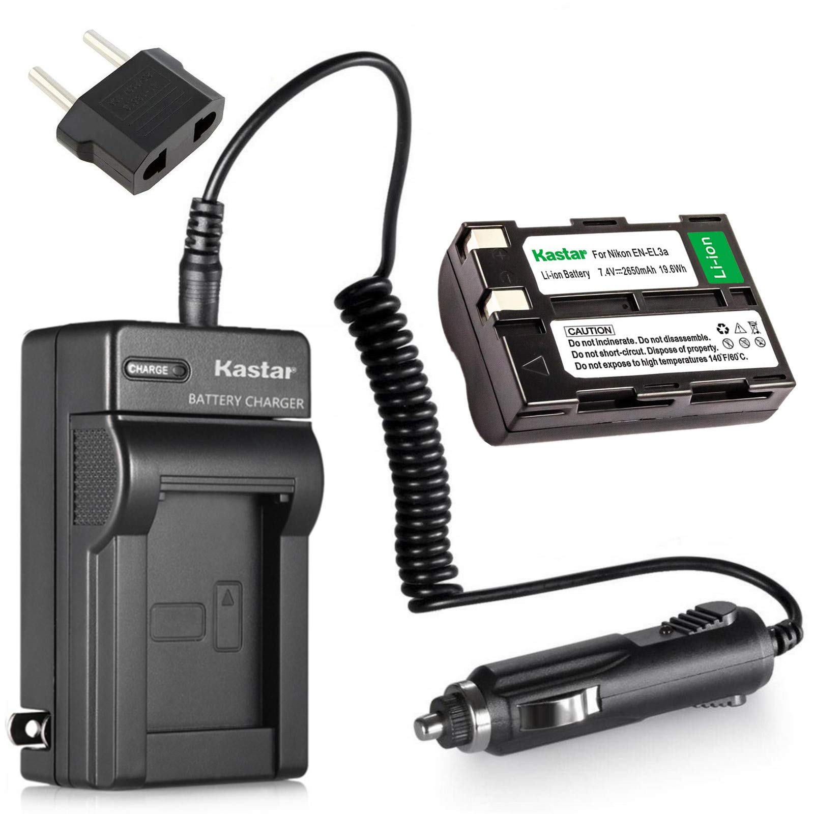 Kastar EN-EL3A Replacement Battery & Charger Kit - Compatible with Nikon EN-EL3a/EN-EL3 Batteries, MH-18/MH-18a Chargers for D50, D70, D70s, D100 DSLR Cameras - Perfect for Travel Photography & Professional Shooting
