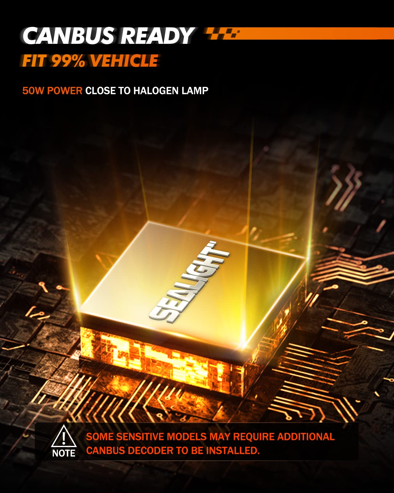 SEALIGHT H8/H9/H11 LED Bulbs - 28000LM 700% Brighter 6000K White Light - Plug and Play Non-Polarity Fog Lights - Pack of 2 - Perfect for Cars, Trucks & SUVs in Rainy or Foggy Conditions