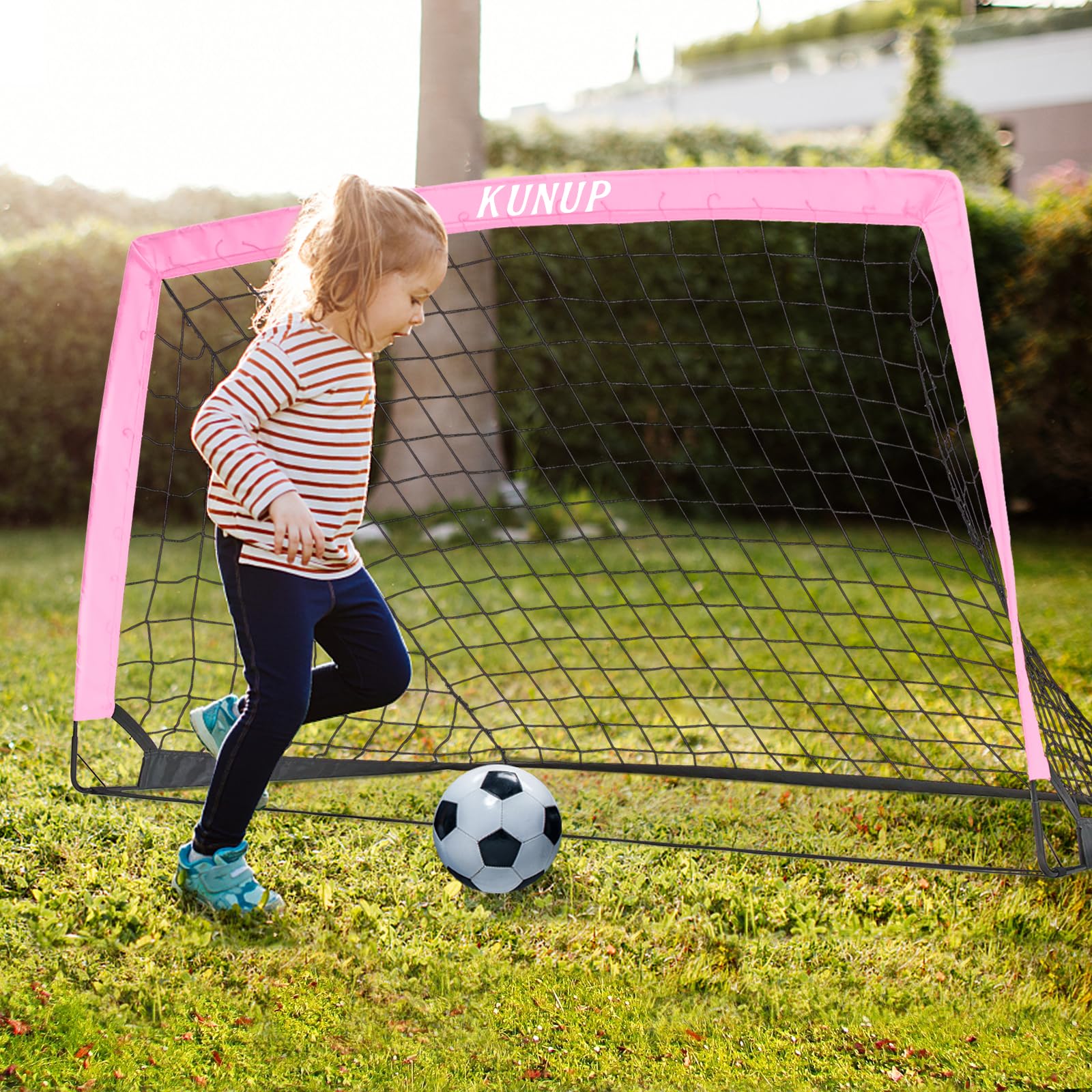 **Foldable Soccer Goal for Kids & Adults - 5x3, 6x4, 9x5FT Portable Soccer Net with Carrying Bag - Perfect for Backyard, Training, and Outdoor Sports Games**