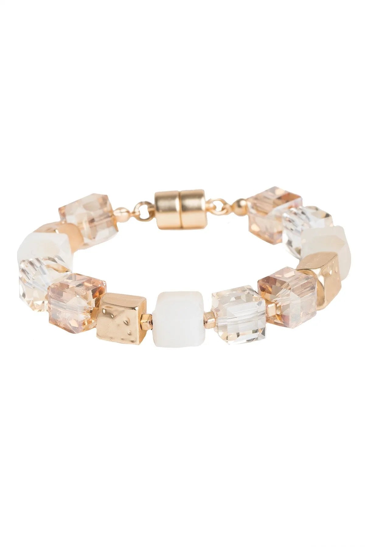 Faceted Bead and Stone Bracelet for Women - Handmade Boho Chic Jewelry - Perfect for Parties, Weddings & Everyday Wear