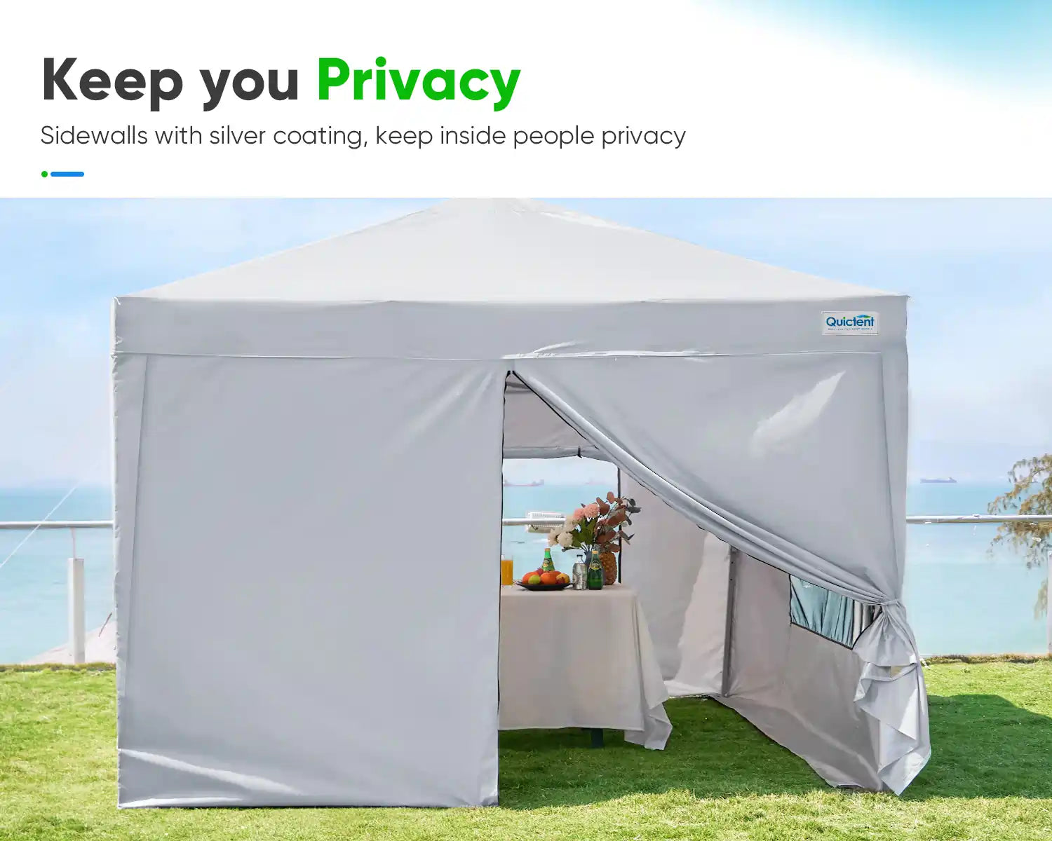 10' x 10' Pop Up Privacy Canopy Tent with Side Walls - Perfect for Outdoor Events, Beach Parties, and Backyard Gatherings