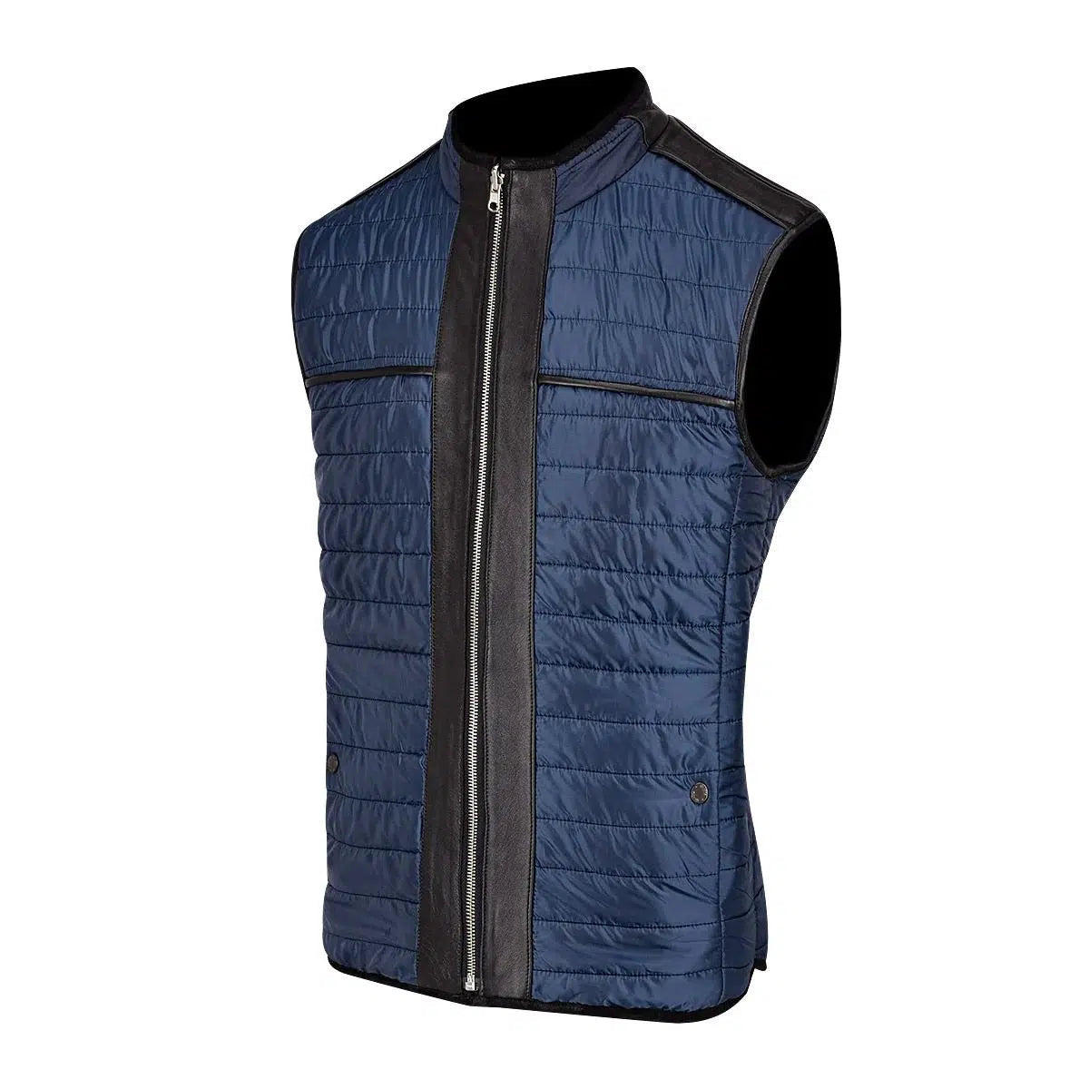 H302BOB Cuadra Black Reversible Lambskin Leather Vest for Men - Stylish Casual Fashion Jacket for Everyday Wear, Night Out & Motorcycle Riding