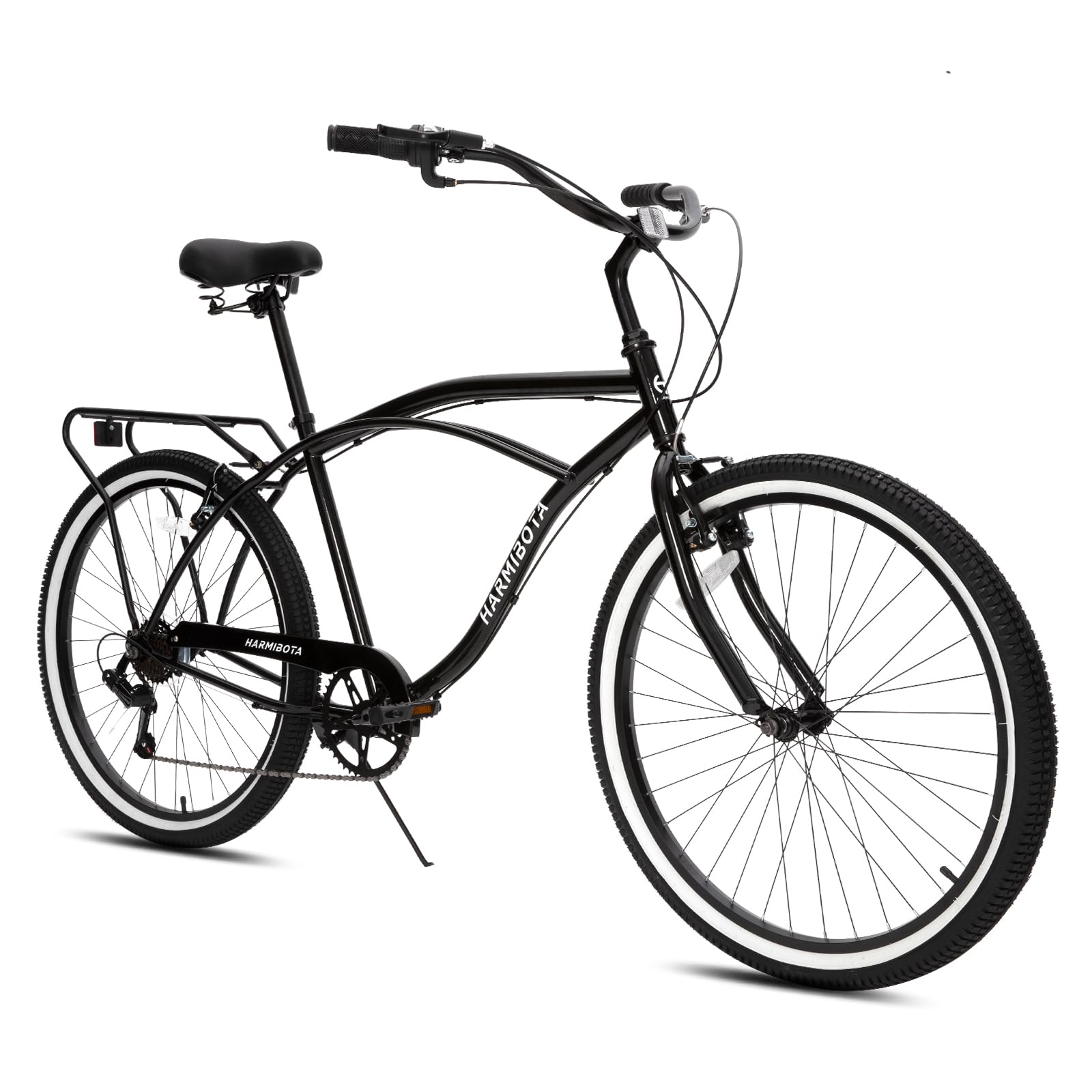 26 Inch 7-Speed Beach Cruiser Bike for Women & Men - Lightweight Hybrid Cruiser with Quick Assembly & Anti-Skid Tires - Perfect for Coastal Rides, Commuting & Leisure Cycling