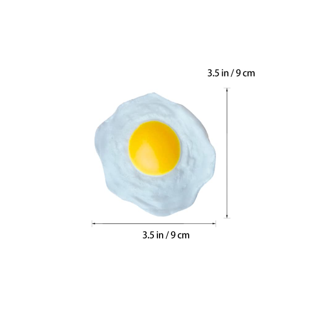 STOBOK 4pcs Realistic Fake Fried Egg Toy - Simulated Poached Eggs for Kids, Squeeze Stress Relief & Pretend Play - Perfect for Kitchen Role Play, Party Favors & Sensory Toys