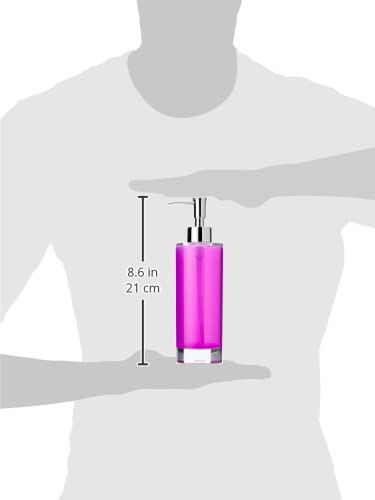 Stylish Purple Polystyrene Soap Dispenser - 6.5 x 6.5 x 22 cm | Modern Bathroom & Kitchen Essential for Hand Soap & Lotion