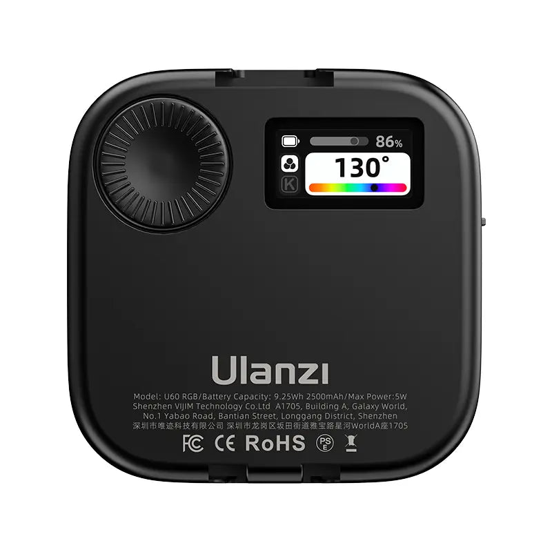 Ulanzi U60 RGB LED Video Light with Adjustable Brightness & Color Temperature - Perfect for YouTube, TikTok, and Live Streaming