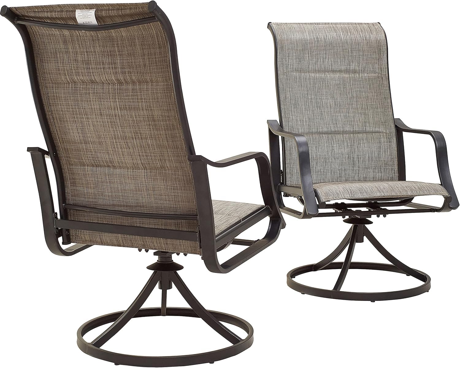 LOKATSE HOME 2-Piece Patio Dining Chair Set with Swivel Base & Textilene Fabric - Durable Metal Frame, Grey - Perfect for Outdoor Dining, Poolside Lounging & Backyard Relaxation