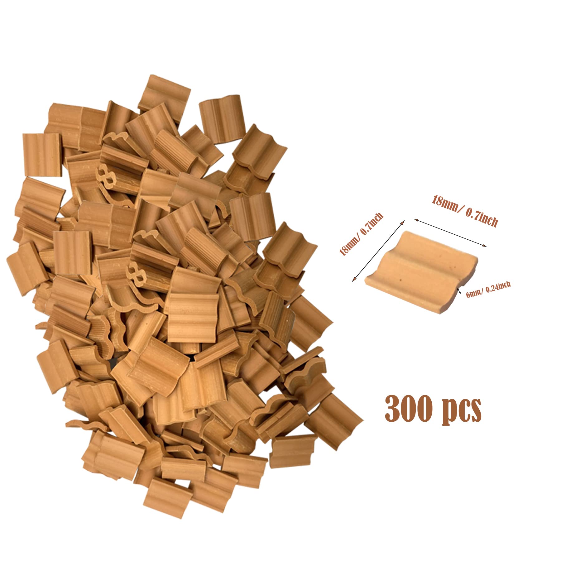 Cayway 300 PCS Mini Red Roof Tiles Set - Realistic Dollhouse Roofing Accessories with Scraper for DIY Miniature House, Fairy Garden & Model Landscaping - Perfect for Diorama, Crafts & Miniature Building Projects