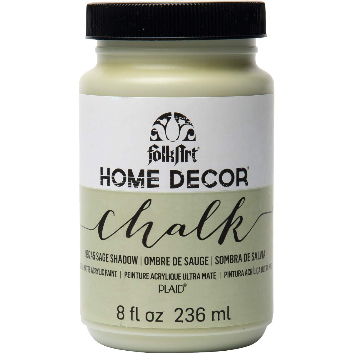 FolkArt Chalk Finish Paint - 8 oz Sage Shadow Color - Matte Chalky Paint for Furniture, DIY Crafts & Home Decor Projects - Perfect for Upcycling, Shabby Chic & Vintage Style Makeovers