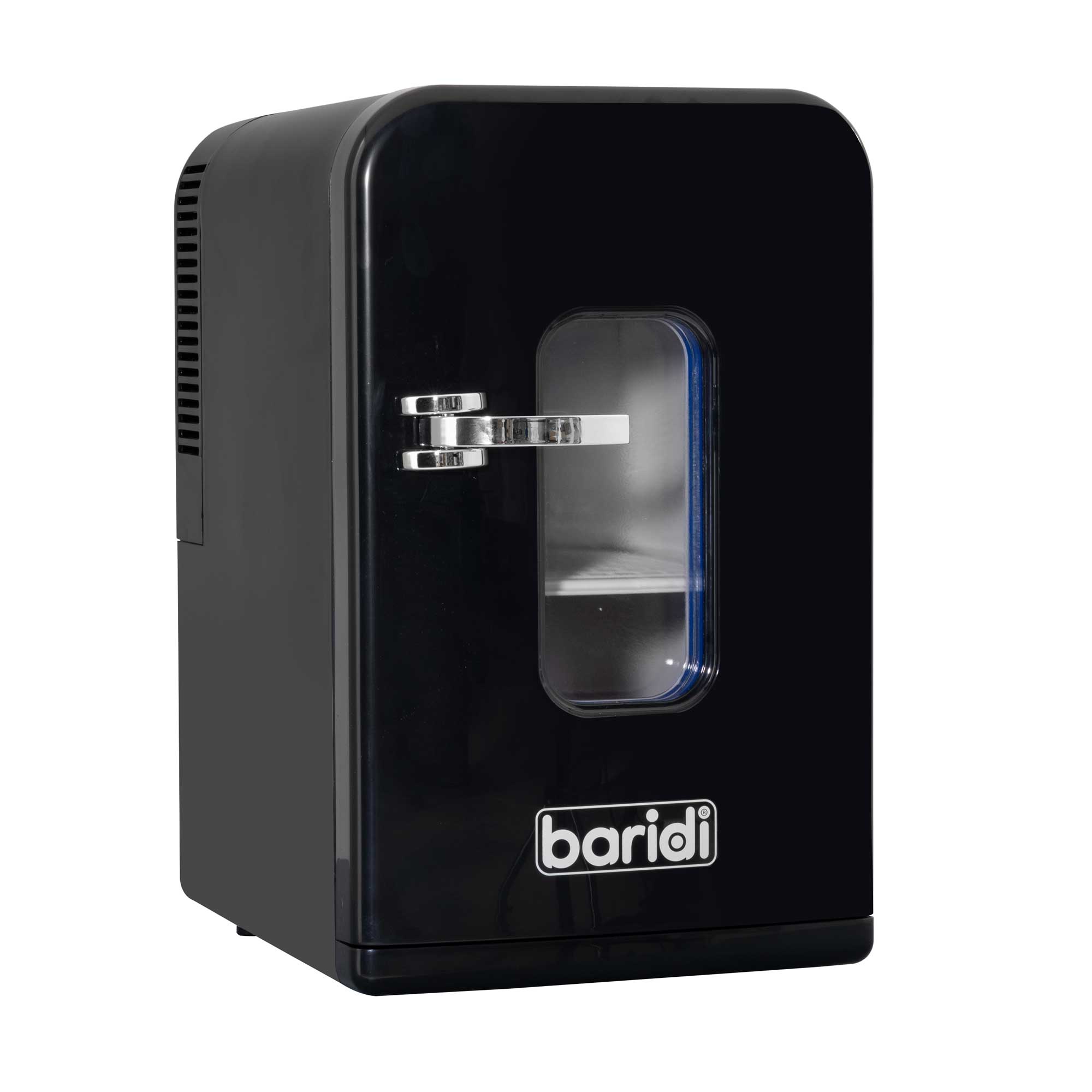 Baridi 15L Mini Fridge Cooler - 12V/230V Portable Refrigerator for Makeup, Skincare, Cars, Bedrooms, Dorms & Camping - Compact Black Fridge for Travel, Office & Home Use (Model DH95)