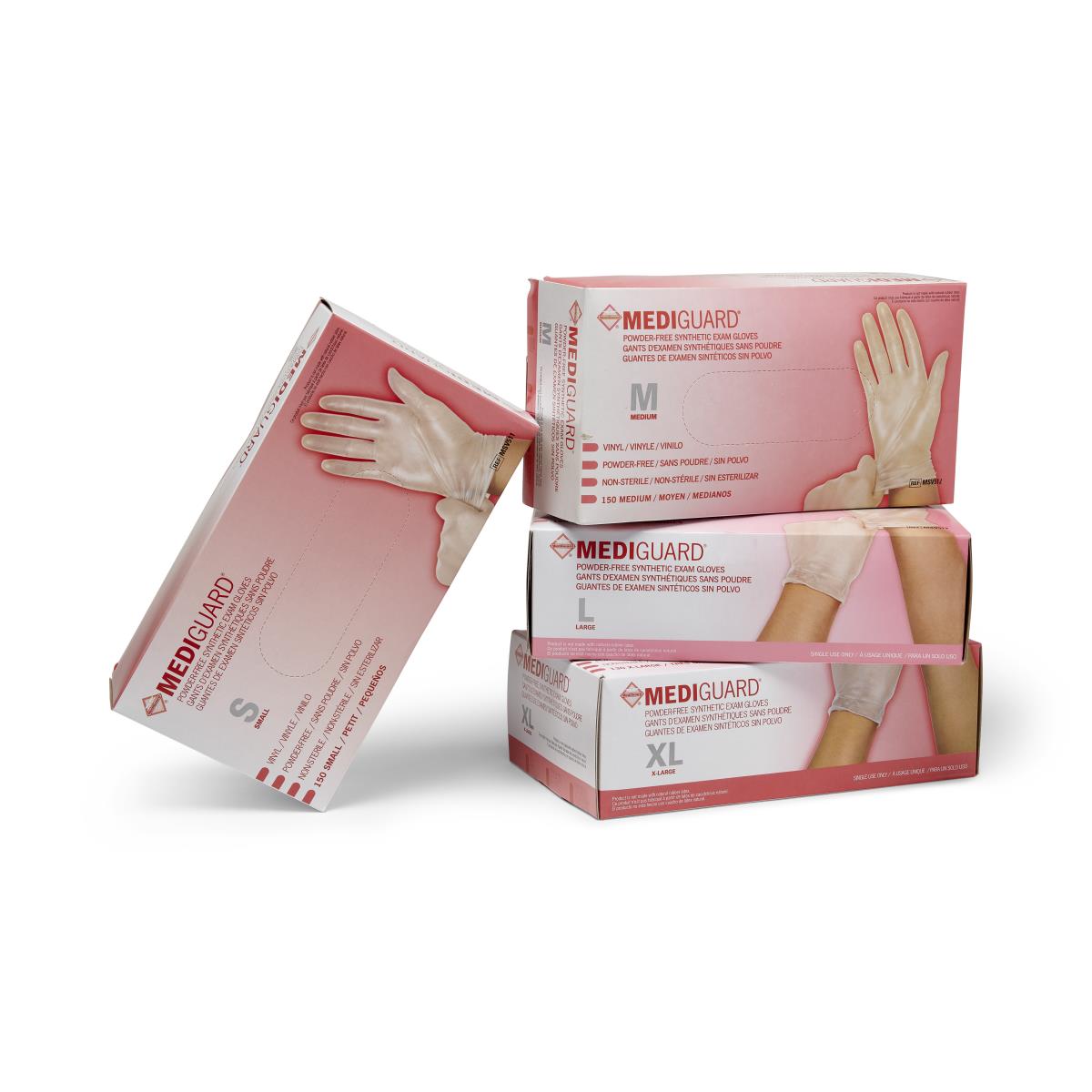 MediGuard Vinyl Synthetic Exam Gloves - Disposable Medical Gloves for Healthcare, Food Handling & Cleaning - Latex-Free, Powder-Free, Non-Sterile - Ideal for Hospitals, Clinics, Salons & Home Use