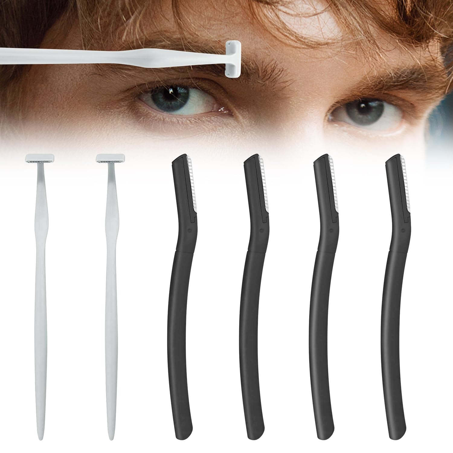 6-Piece Japanese Precision Eyebrow Razors for Men & Women - Ultra-Sharp Blades for Peach Fuzz Removal, Facial Hair Trimming & Dermaplaning | Exfoliating Skincare Tool for Smooth Skin at Home or Salon