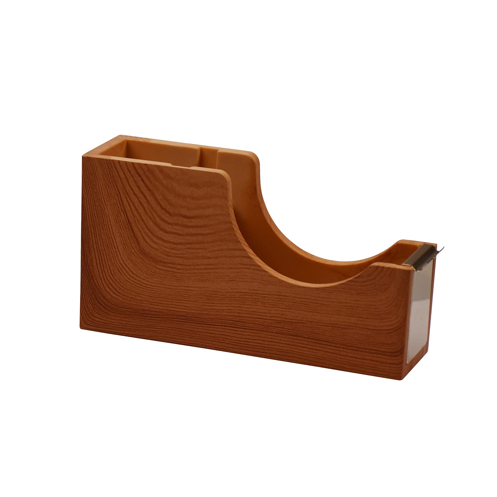 Enyuwlcm Heavy Duty Acrylic Tape Dispenser - Cute Wood Grain Design with Non-Slip Base for 1 Inch Core Tapes - Perfect for Office, School, and Crafting Projects