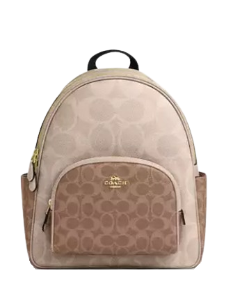 Coach Court Backpack in Signature Canvas - Stylish Laptop Backpack for Women & Men, Perfect for Work, Travel & School | Durable & Fashionable Shoulder Bag