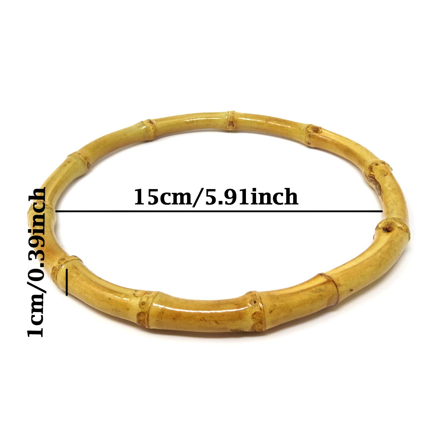 Honbay 2PCS Round Bamboo Bag Handles for Purses, Clutches & DIY Handbag Making - Perfect for Crafting, Sewing Projects & Handbag Repair