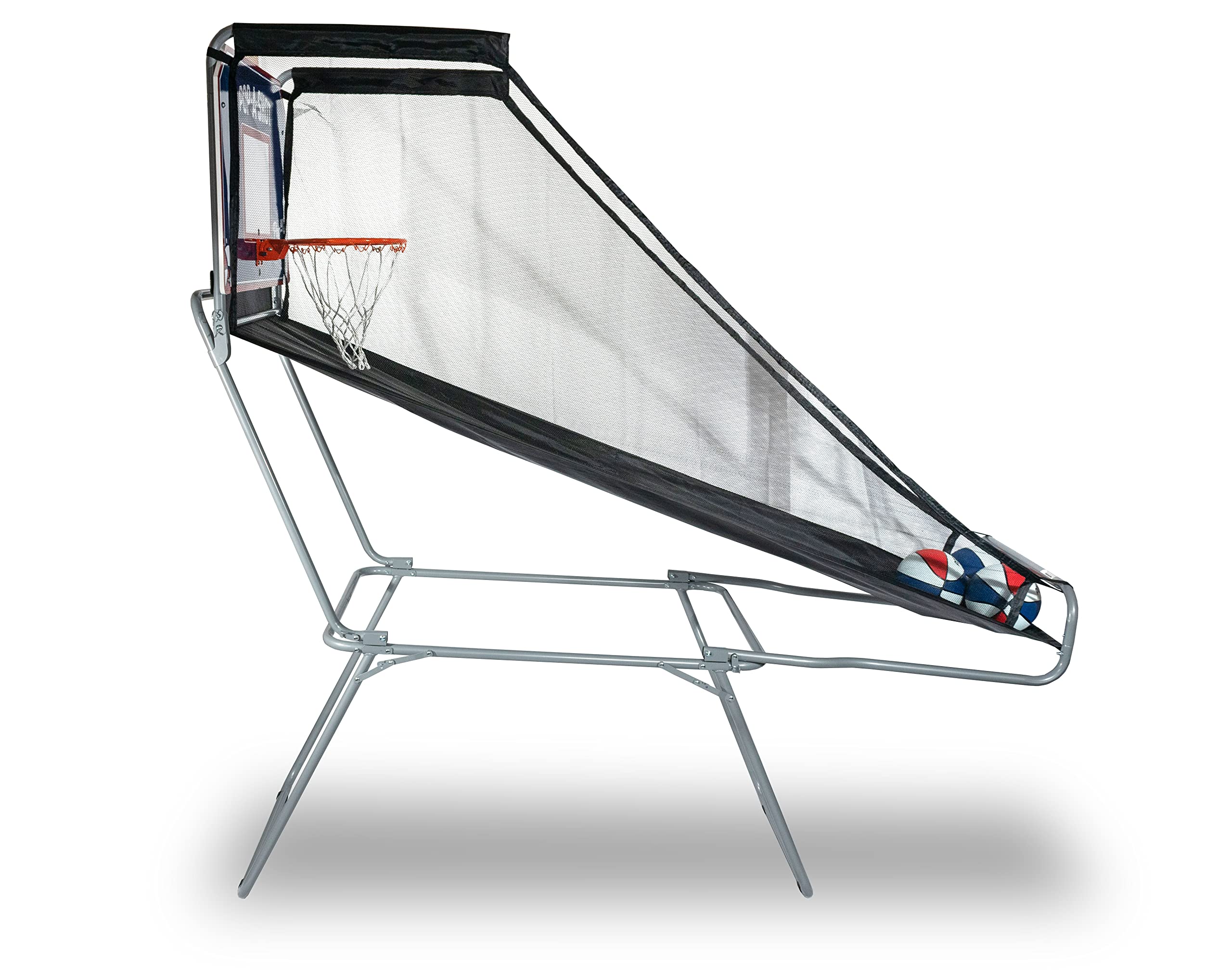 Pop-A-Shot Portable Basketball Game - Foldable Arcade Hoop with Infrared Scoring System & 3 Balls - Perfect for Indoor, Outdoor & Travel Fun - Includes Carry Tote Bag