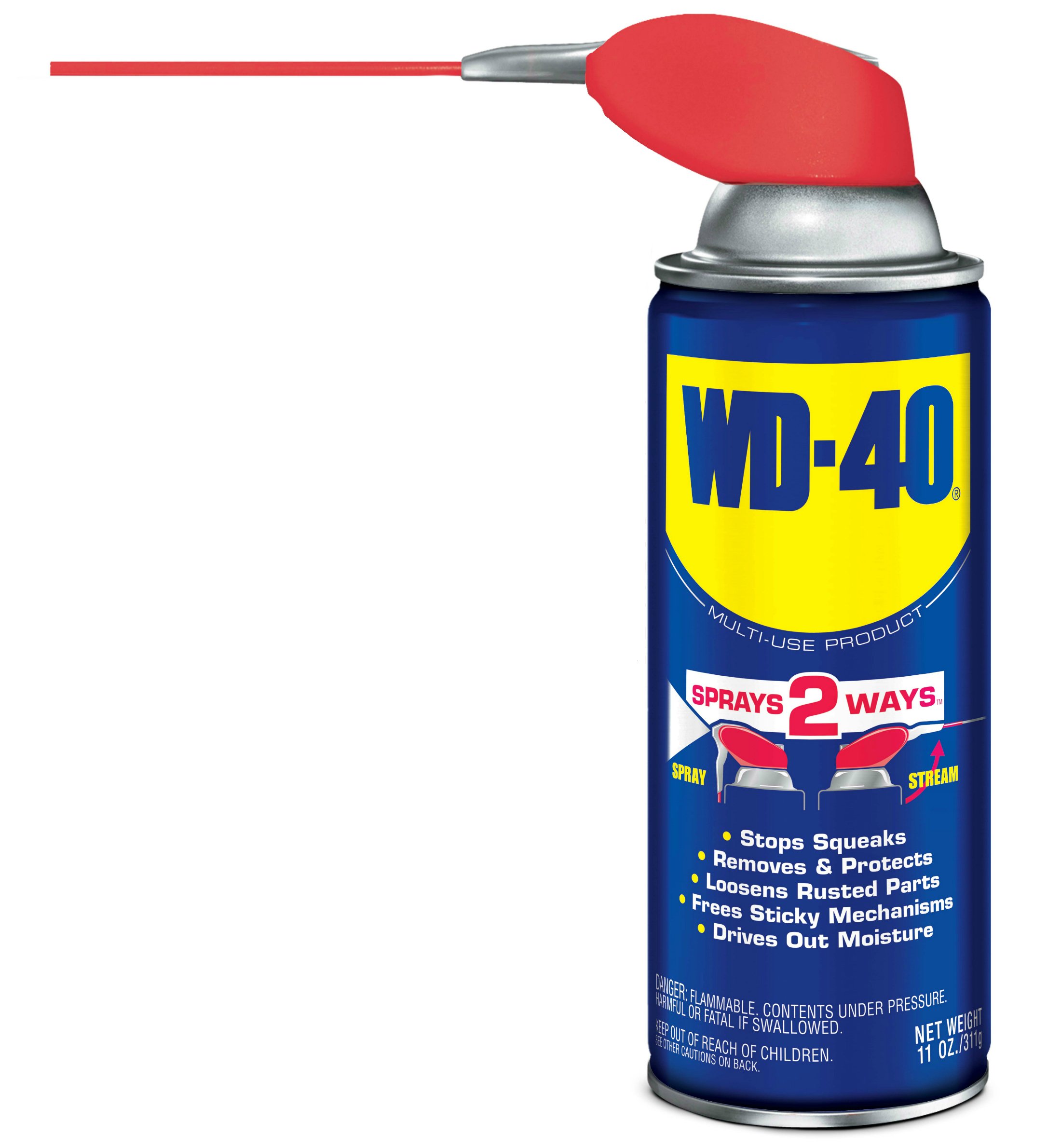 WD-40 Multi-Use Lubricant with Smart Straw Spray - 2-Way Application, 11 oz Can - Perfect for Home Maintenance, Automotive Care & DIY Projects