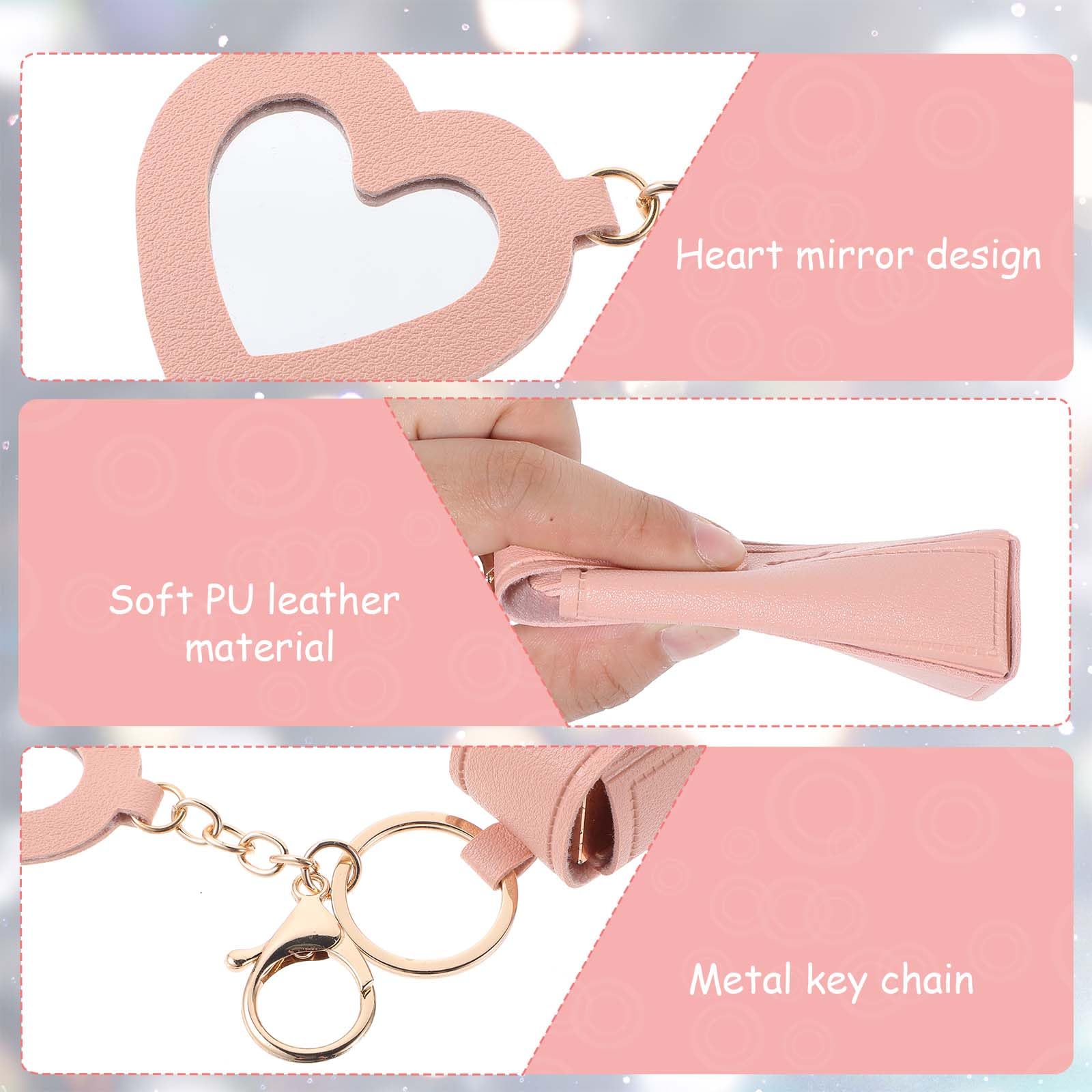 Cobee Women's Lipstick Holder Keychain with Mirror - 2Pcs Soft PU Leather Portable Chapstick Holder & Lipstick Pouch with Metal Key Ring - Perfect for Travel, Party, Gift & Everyday Makeup Organizer
