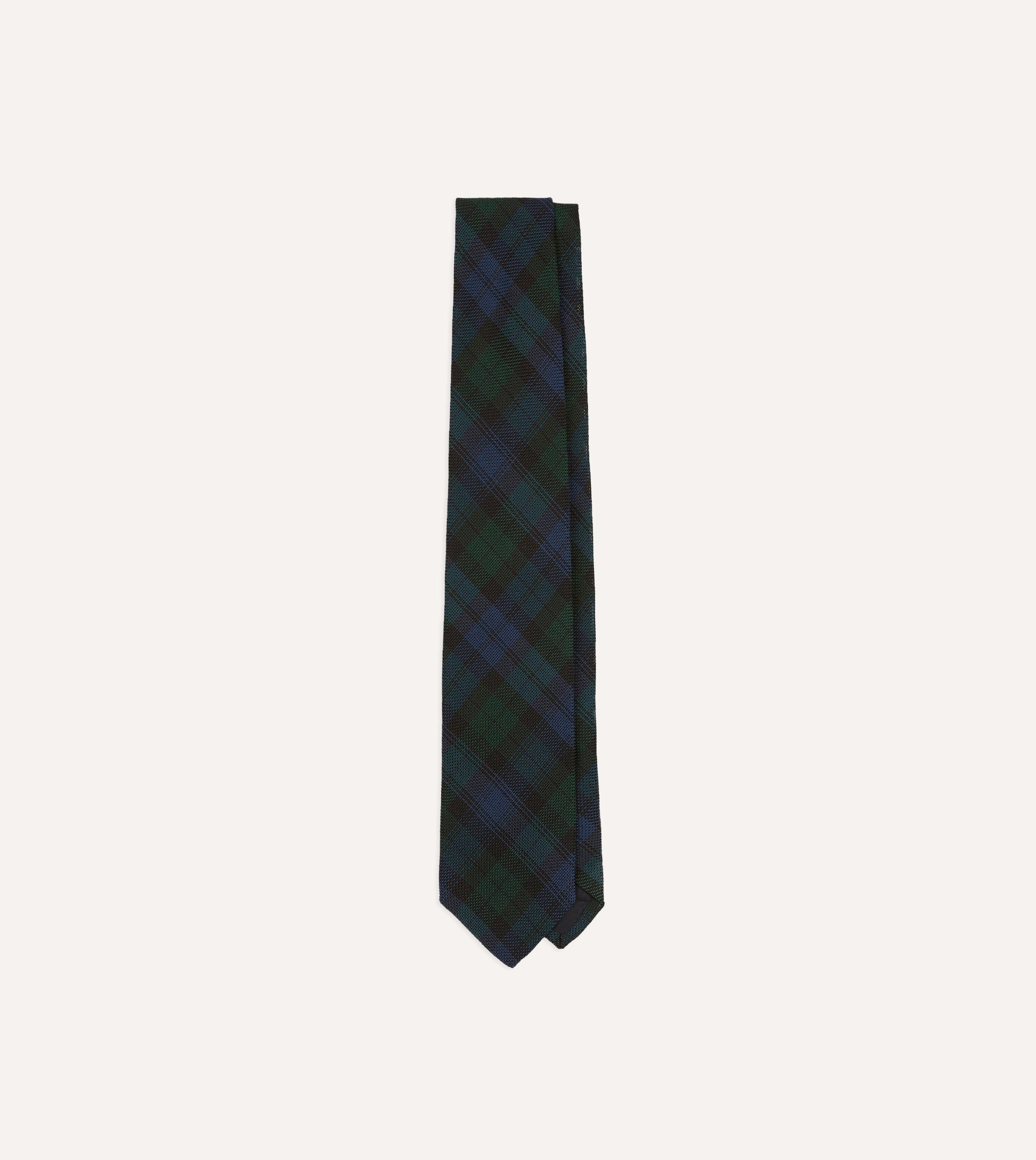 Blackwatch Fine Woven Grenadine Silk Tipped Necktie - Premium Men's Tie for Business, Weddings & Formal Occasions