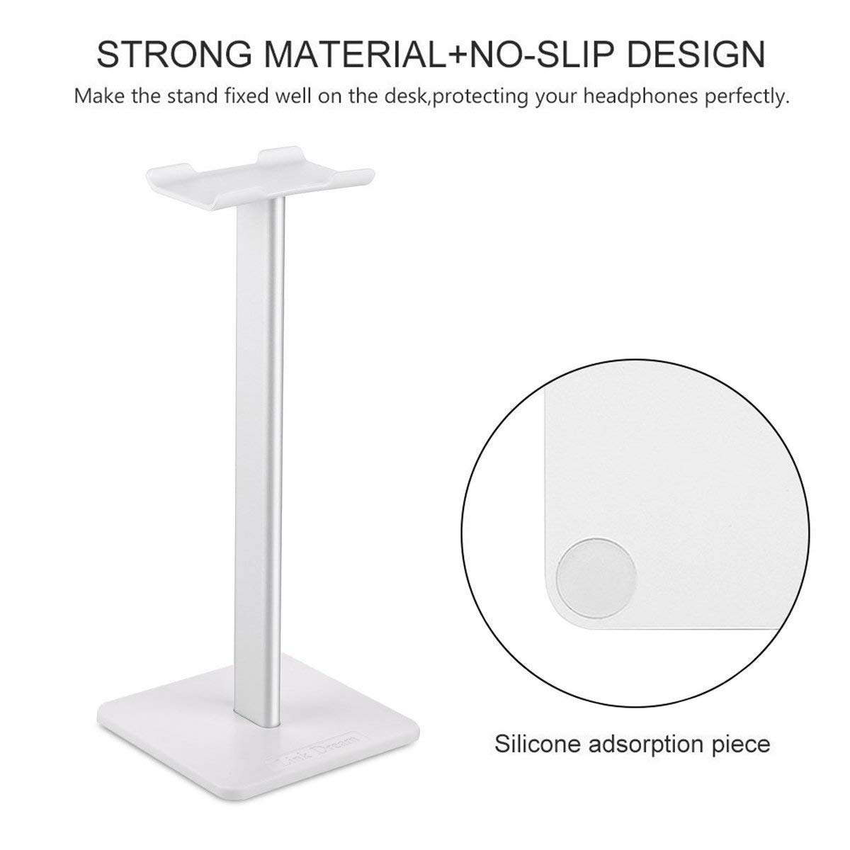 Premium Aluminum Headphone Stand with Flexible Headrest - Universal Gaming Headset Holder with Anti-Slip Base - Perfect for Desk Organization & Gaming Setup