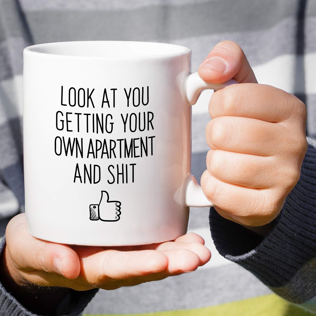 Retreez 11 Oz Funny Ceramic Coffee Mug - 'Look At You Getting Your Own Apartment' Sarcastic Housewarming Gift for Friends, Coworkers, Family (Dad, Mom, Sister, Brother) - Perfect for New Home Celebrations, Office Humor & Birthday Presents