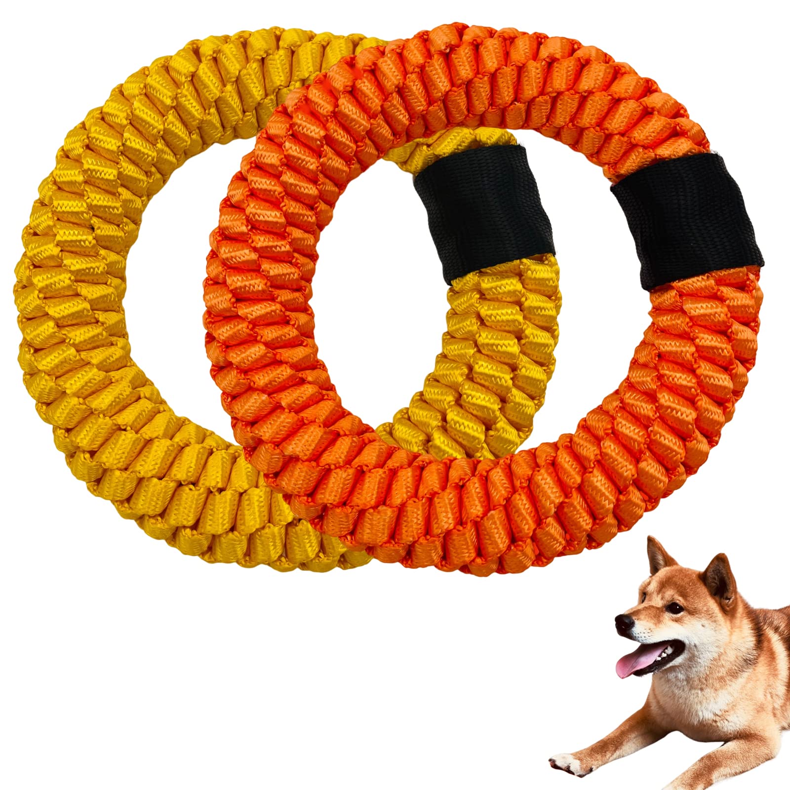 Durable Dog Rope Toy - No Stuffing Chew Toy for Puppies & Small Dogs - 2 Pack Teething Ring Toys for Aggressive Chewers - Perfect for Playtime, Training & Dental Health