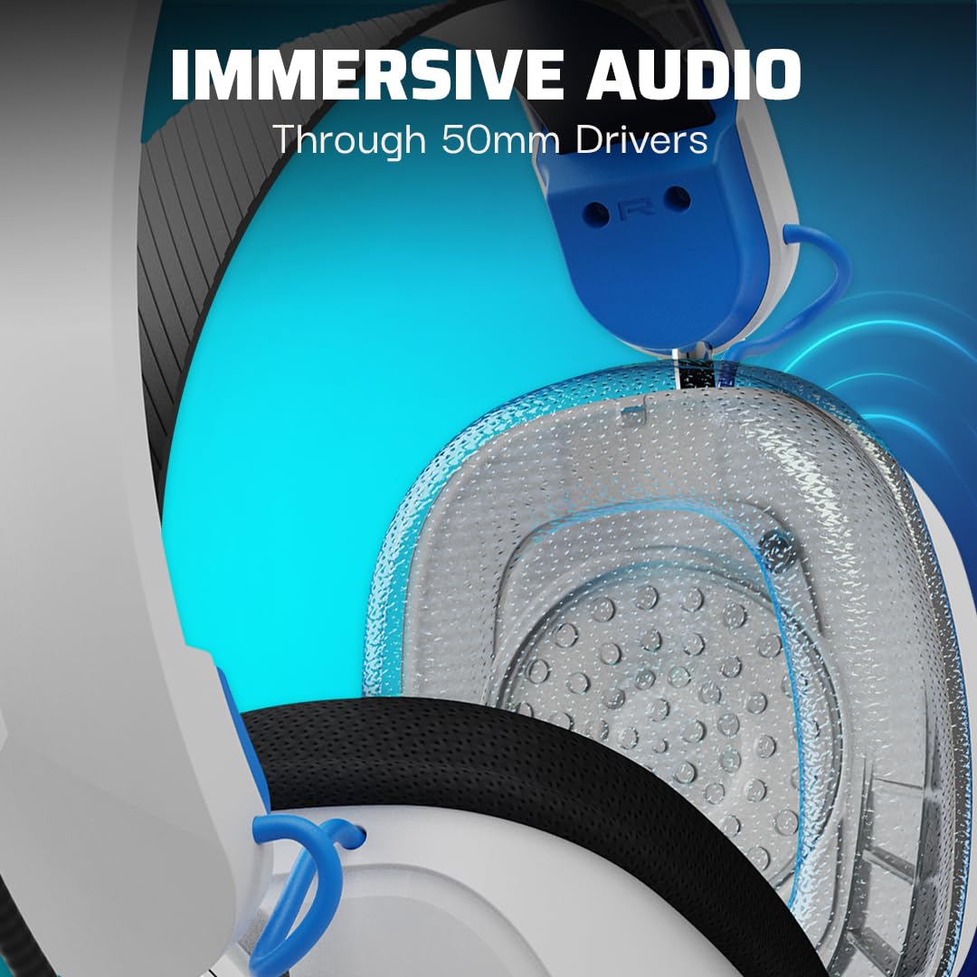 PDP Phantom Air Dual-Mode Wireless Gaming Headset for PS5, PS4 & PC - White | Noise Cancelling Mic, Bluetooth & USB Connectivity | Perfect for Competitive Gaming & Streaming