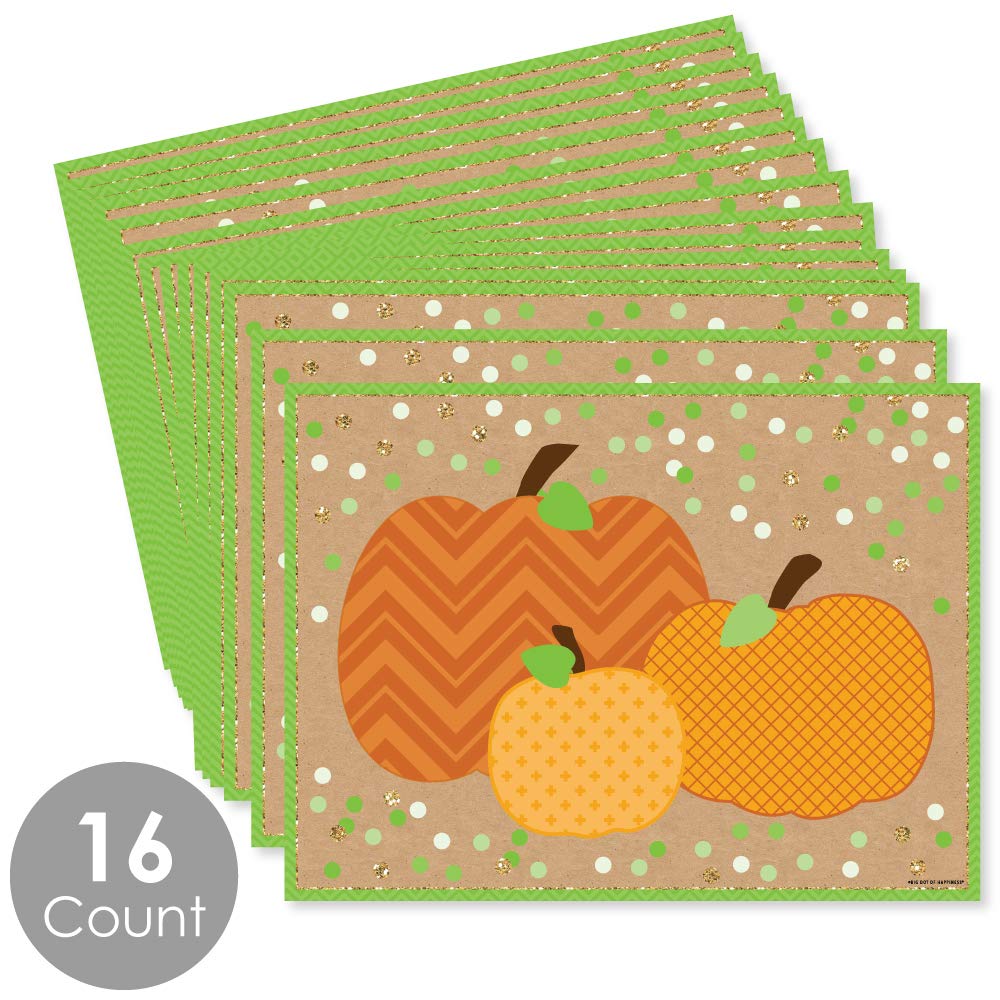 Big Dot of Happiness Pumpkin Patch Party Table Decorations - 16-Piece Set for Fall, Halloween & Thanksgiving Celebrations - Perfect for Seasonal Gatherings, Holiday Dinners, and Festive Home Decor