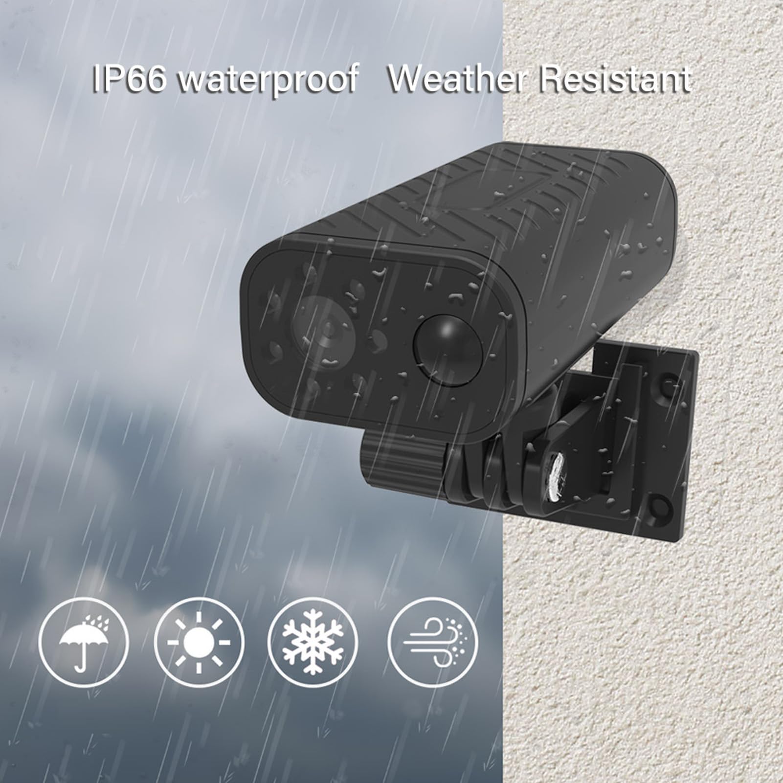 Goshyda Wireless Outdoor Security Camera - 1080P HD Smart WiFi, Motion Detection, IP66 Waterproof, Night Vision, Loop & Wide Angle Recording - Ideal for Home, Business & Garage Surveillance
