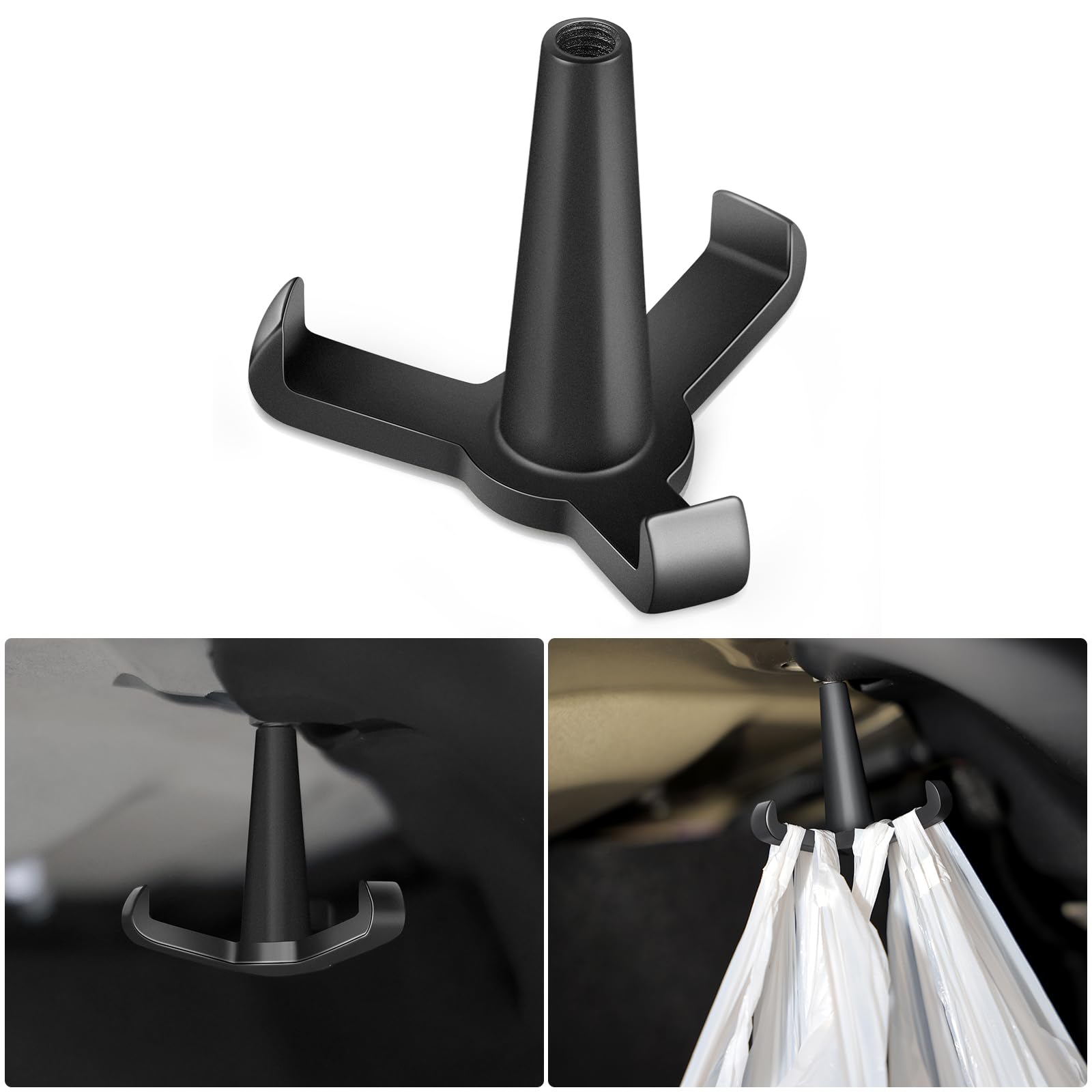 Tesla Model 3 Trunk Grocery Bag Hook - Durable Aluminum Car Accessories for Tesla Model 3 (2018-2024) - Perfect for Organizing Groceries, Shopping Bags & Preventing Spills While Driving