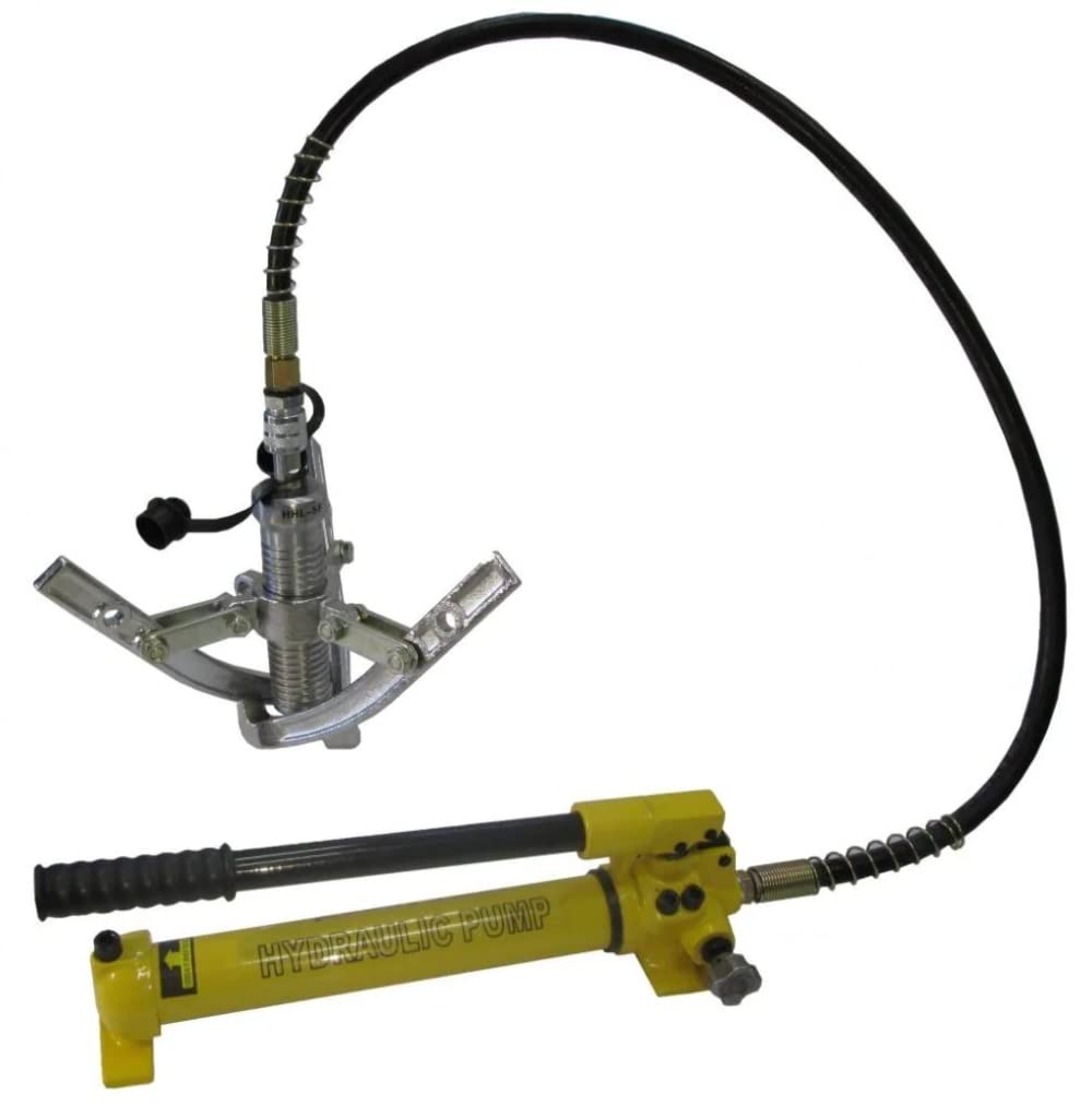 5 Ton Hydraulic Gear Puller with Detachable Hand Pump - Heavy Duty Bearing & Wheel Puller (L-5F-MP) - Perfect for Automotive Repair, Industrial Maintenance, and Machinery Disassembly