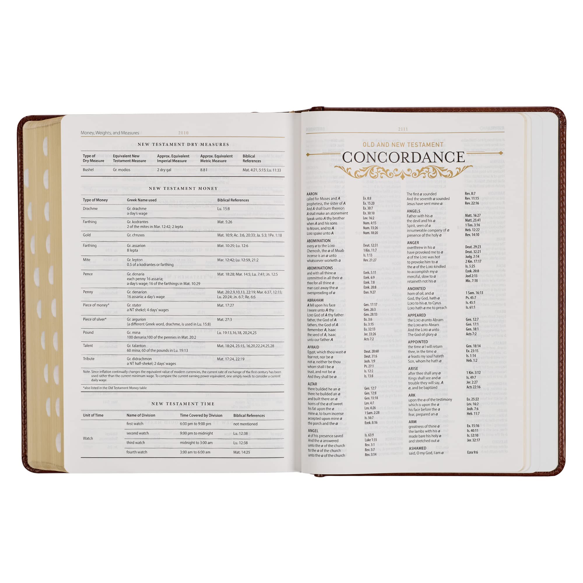 KJV Study Bible, Standard Print Faux Leather Hardcover with Thumb Index - King James Version Holy Bible in Toffee/Burgundy for Personal Devotion, Bible Study Groups & Church Services