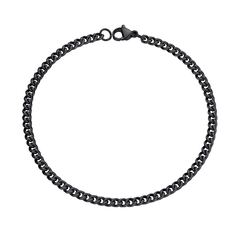 PROSTEEL 316L Stainless Steel Cuban Link Bracelet for Men - Gold, Black, Silver Tone Hypoallergenic Jewelry - 7.5