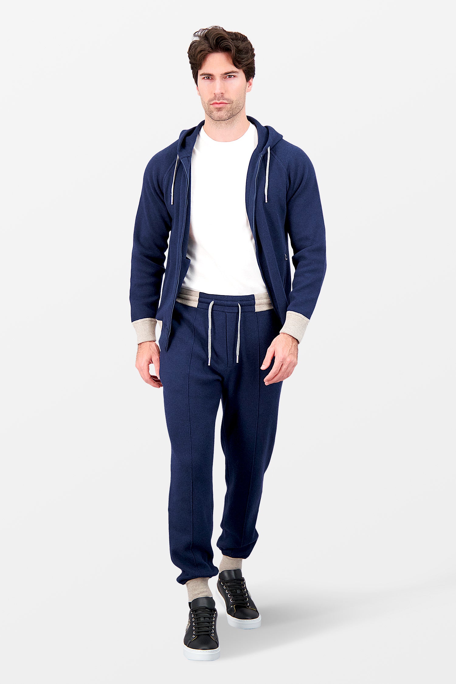 Barba Napoli Men's Blue Tracksuit Hoodie - Comfortable & Stylish Casual Wear for Gym, Running, and Everyday Outfits