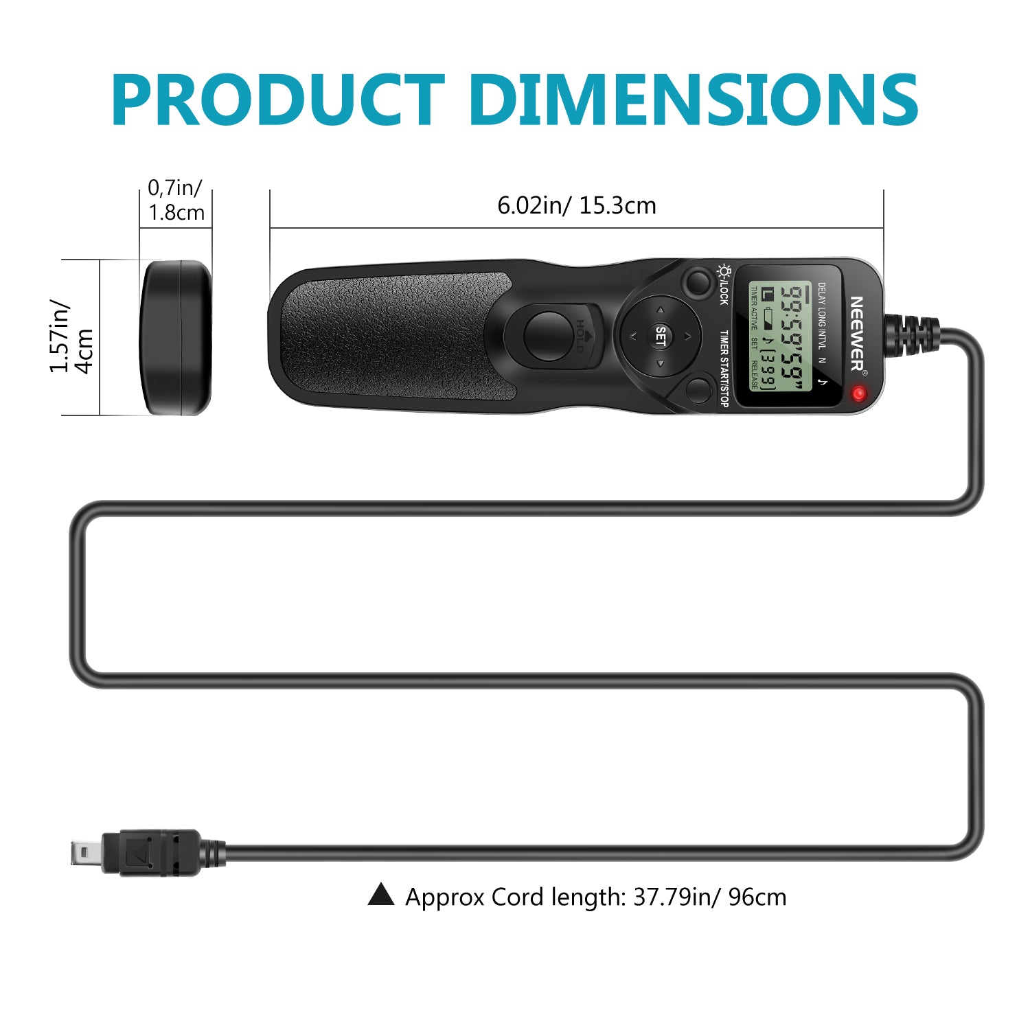 NEEWER Wireless Timer Remote Control for Nikon DSLR Cameras - Perfect for Time-Lapse, Long Exposure & Group Photos