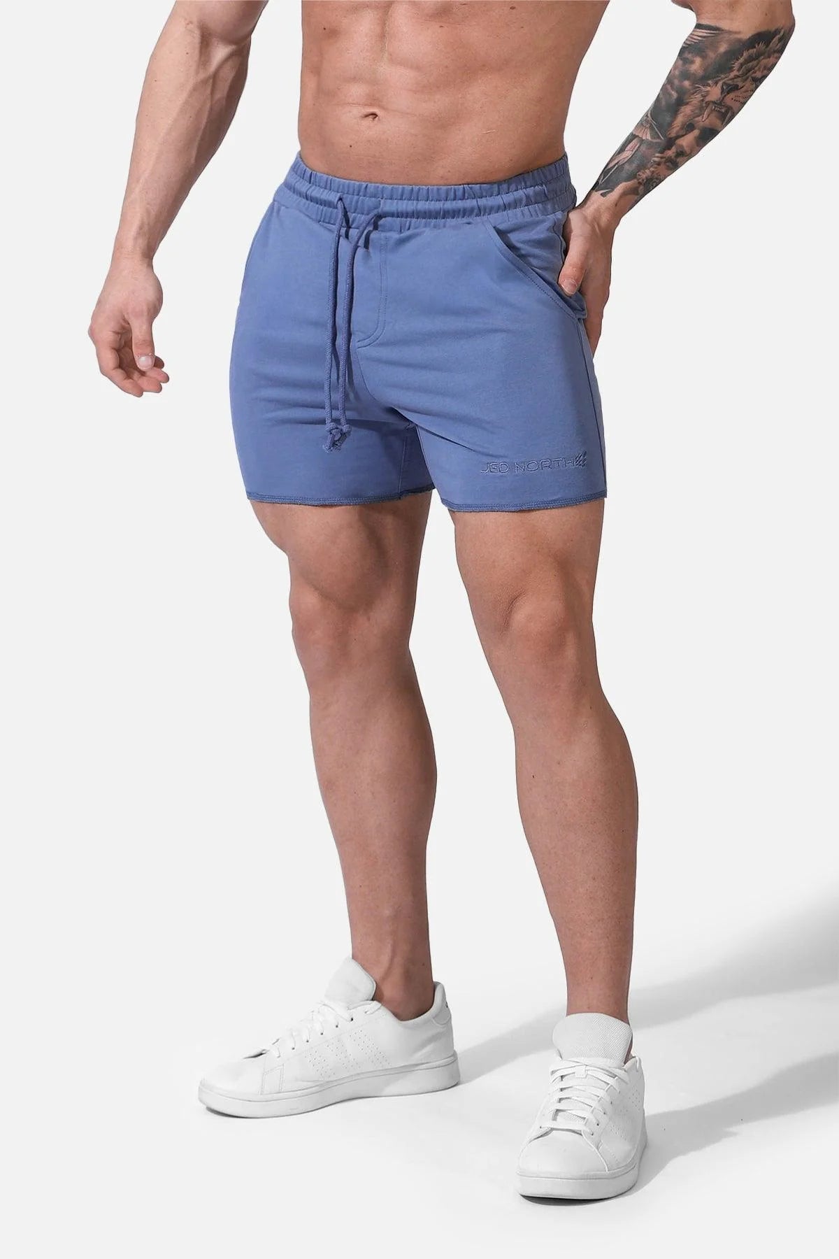 Jed North Motion 5 Sweat Shorts for Men - Lightweight Quick-Dry Athletic Shorts with Pockets - Perfect for Running, Gym Workouts & Casual Wear - Blue