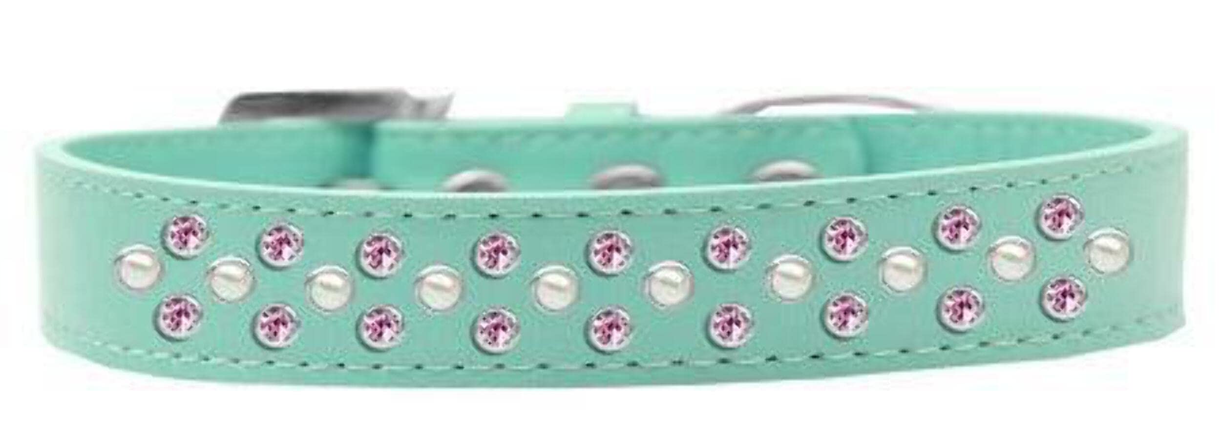 Lavender Dog Collar with Pearl & Pink Crystal Accents - Fashion Pet Collar for Small, Medium Dogs & Puppies - Perfect for Daily Walks, Special Occasions & Photo Shoots