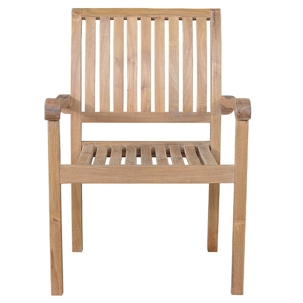 Aspen Stackable Armchair Set of 4 - Modern Plastic Outdoor Dining Chairs for Patio, Garden, Restaurant & Cafe - Lightweight & Durable Stacking Chairs for Indoor/Outdoor Use