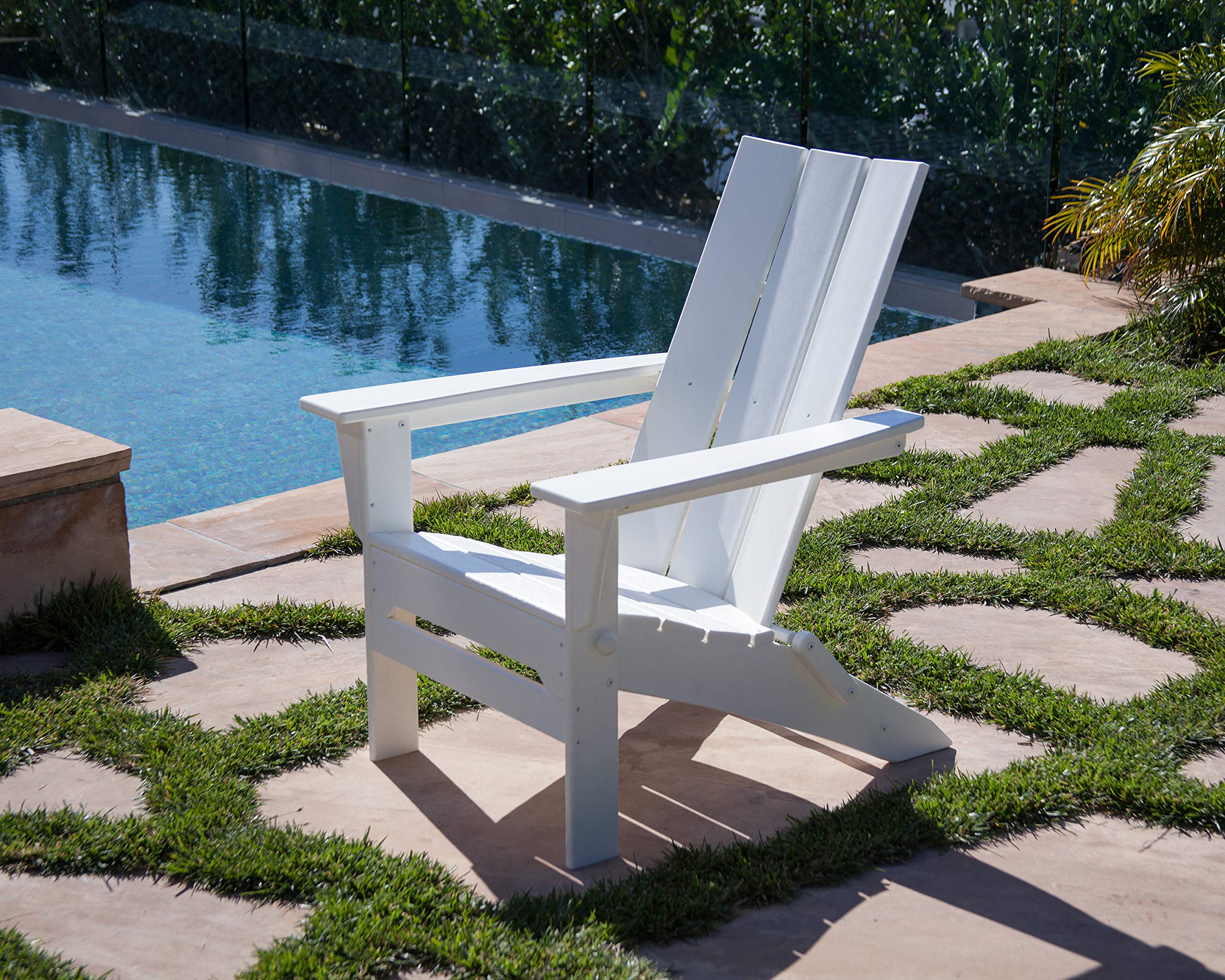 POLYWOOD Modern Folding Adirondack Chair - Durable Outdoor Furniture for Patio, Garden, Poolside & Backyard Relaxation