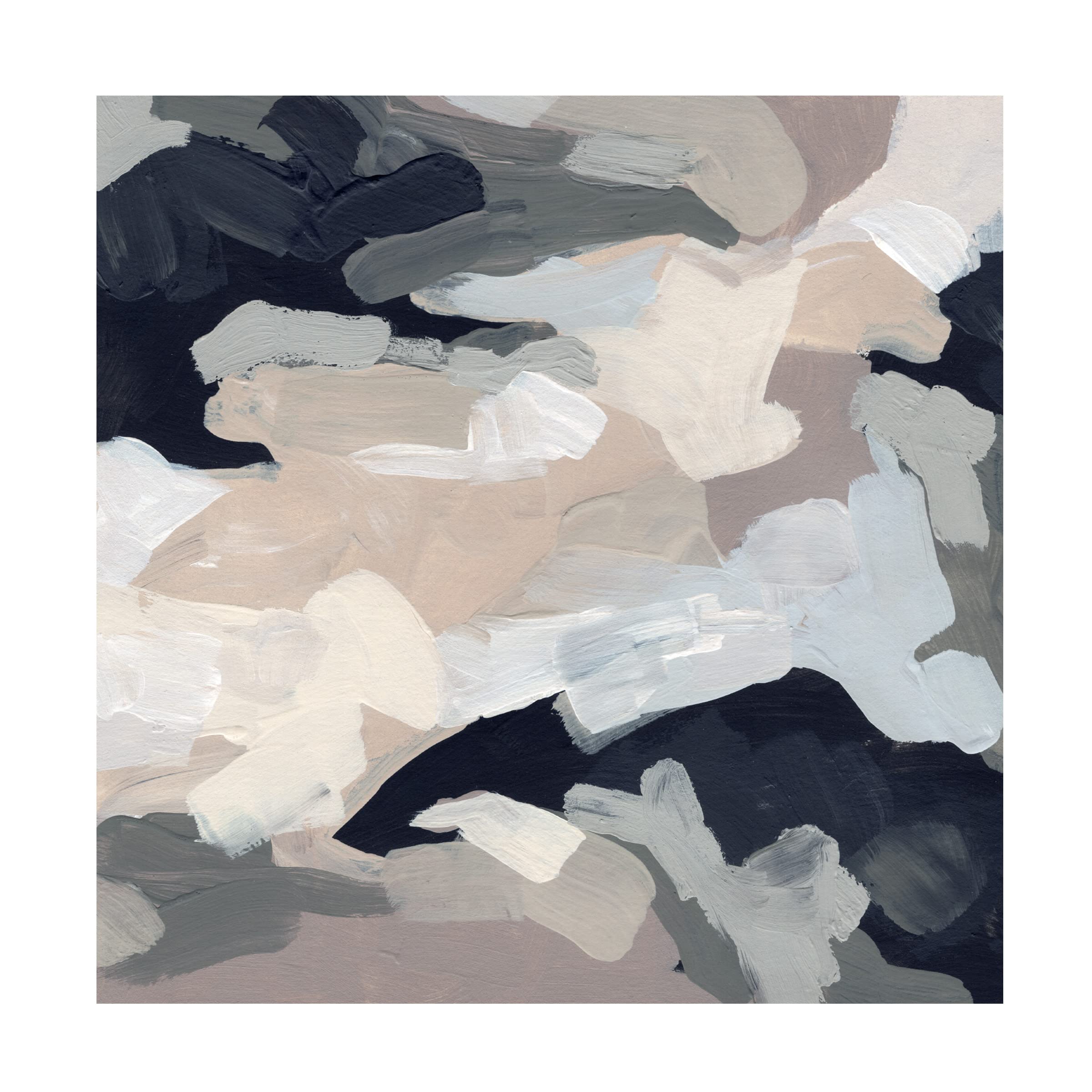 June Erica Vess 'Monochrome Currents I' Abstract Canvas Wall Art - Modern Home & Office Decor for Living Room, Bedroom or Workspace
