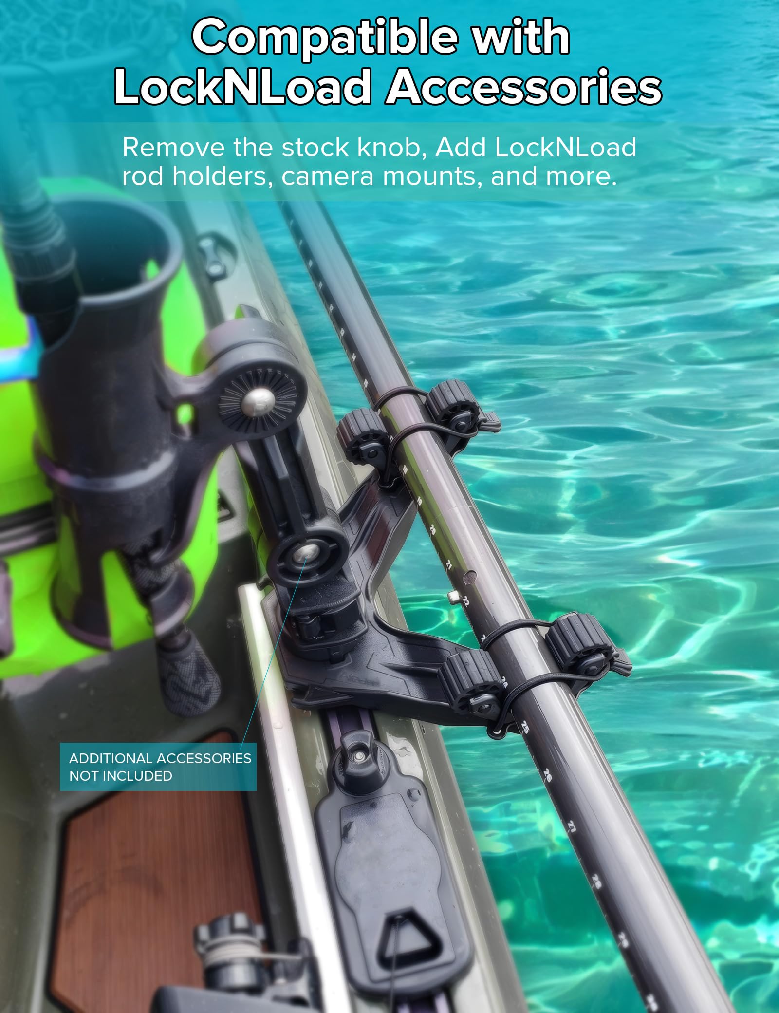 **Kayak Paddle Holder - Dual Head Kayak Track Mount Accessories for Fishing & Kayaking | Secure & Offset Paddle Storage for Kayak Rails | Perfect for Anglers & Outdoor Enthusiasts**