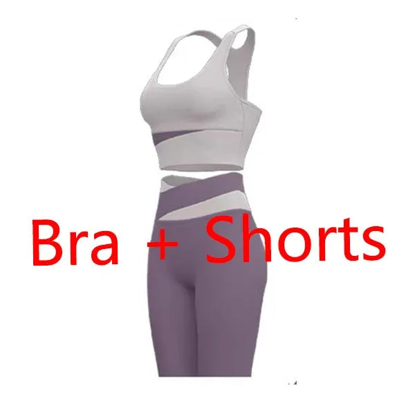 Women's Yoga Set - Sexy Sports Bra & High Waist Leggings 2-Piece Workout Outfit | Gym Clothes for Yoga, Pilates & Fitness Training | Breathable Athletic Sportswear for Women