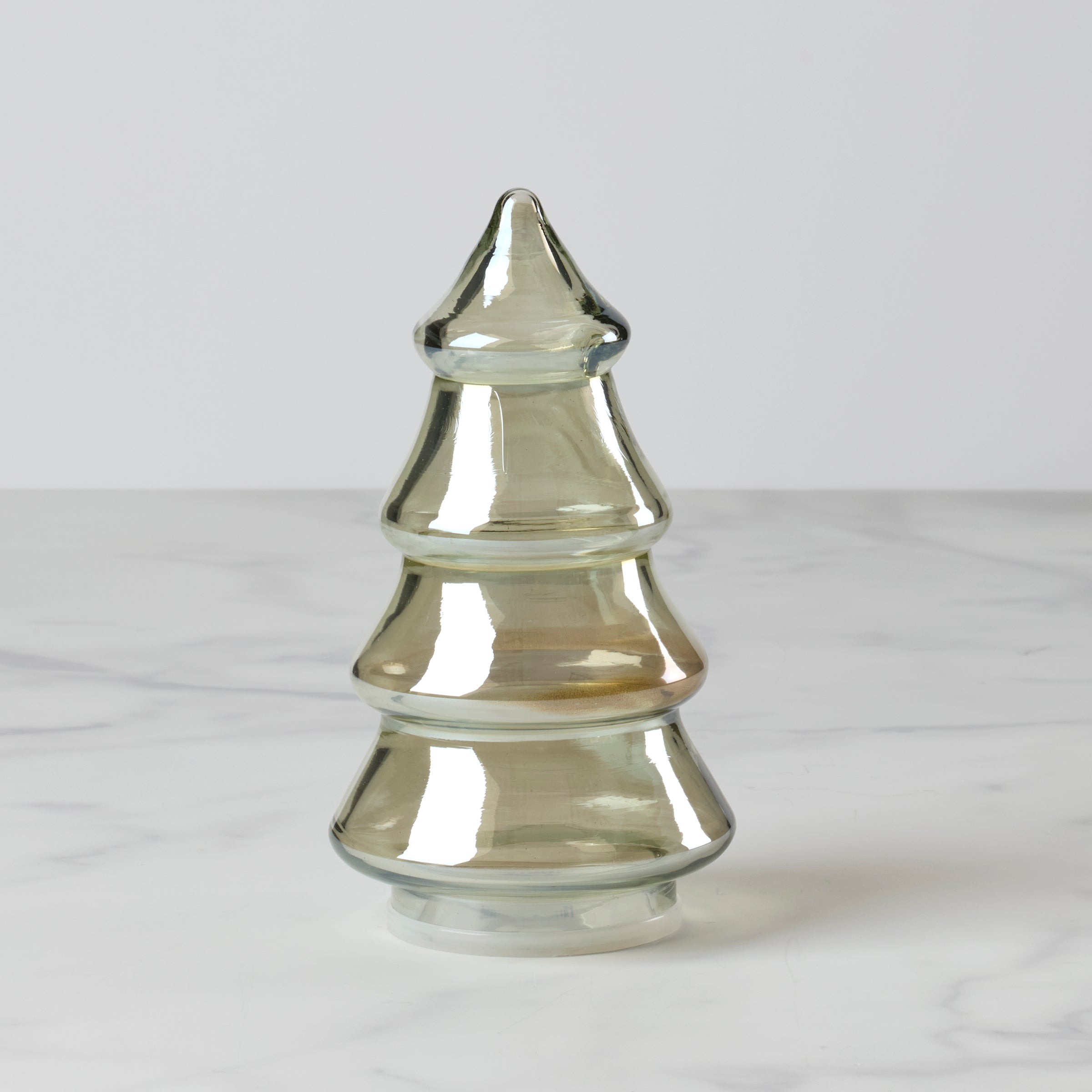 Small Green Luster Glass Tree Canister - Elegant Candy Jar & Home Decor for Kitchen, Dining Table, and Party Display