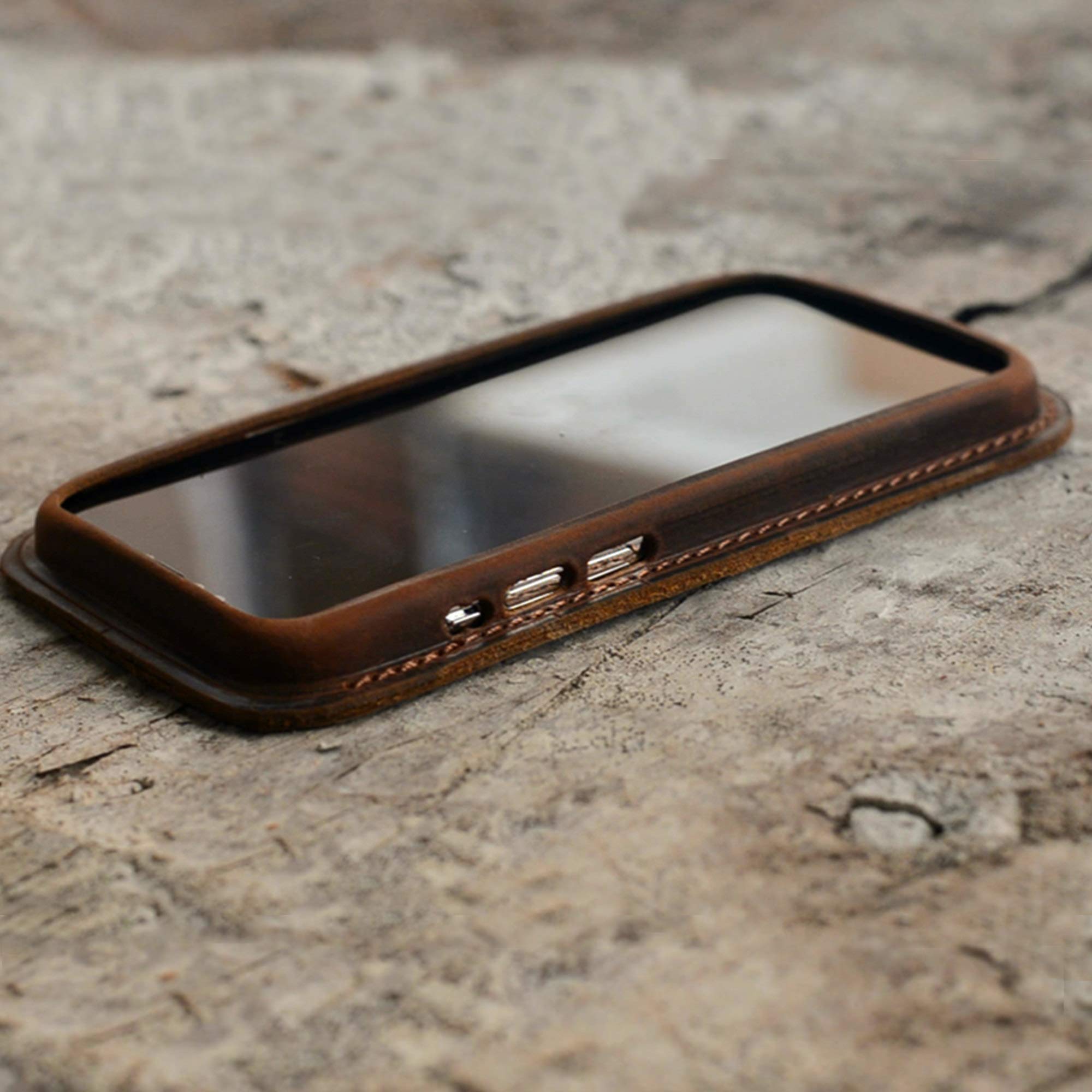 Premium Genuine Leather Case for iPhone 12 Pro Max (6.7-inch) - 5G Compatible (2020 Model) - Luxury Brown Protective Cover - Perfect for Business Professionals & Daily Use